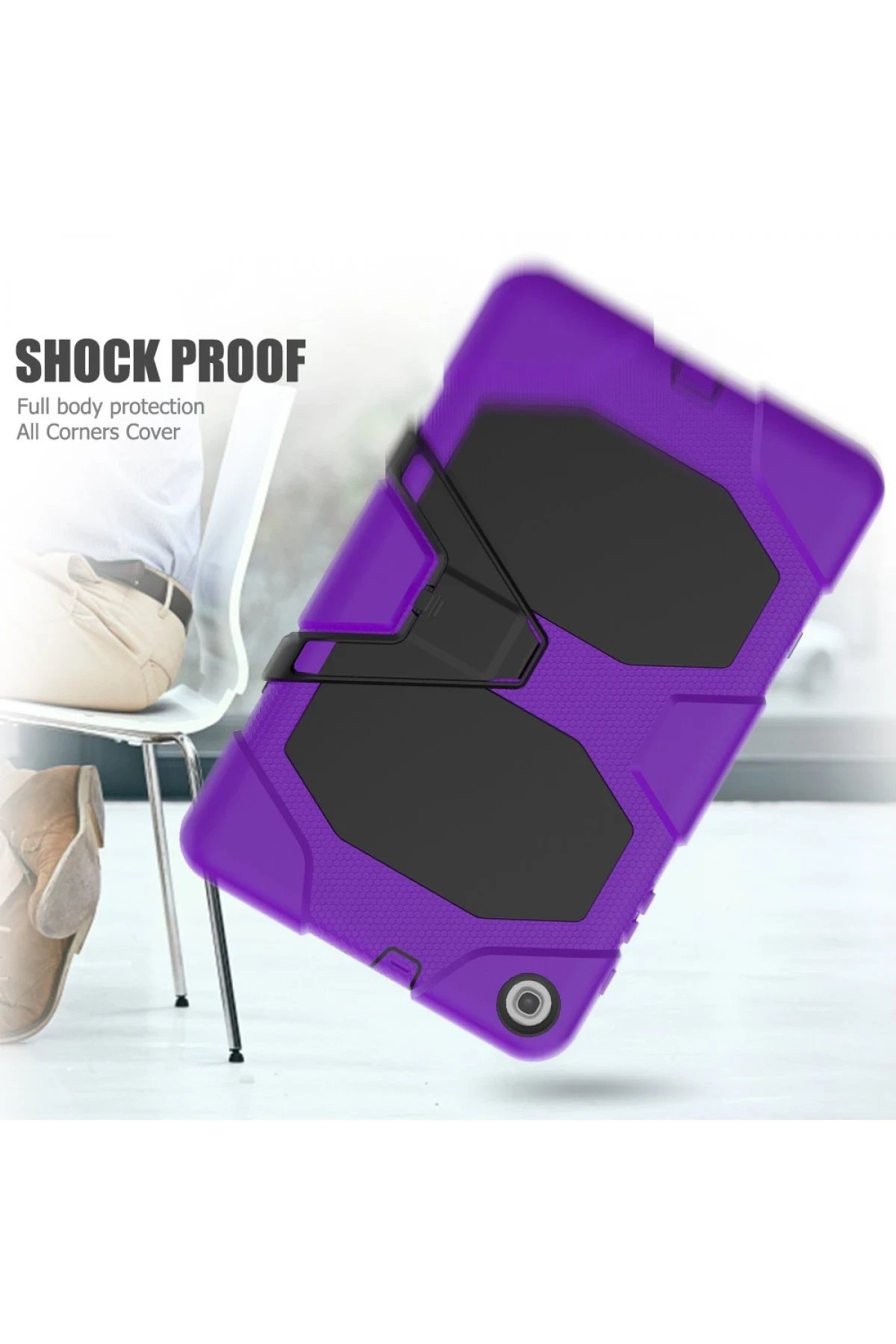 Newface Samsung Galaxy T510 Tab A 10.1 Kılıf Griffin Tablet Kapak - Mor