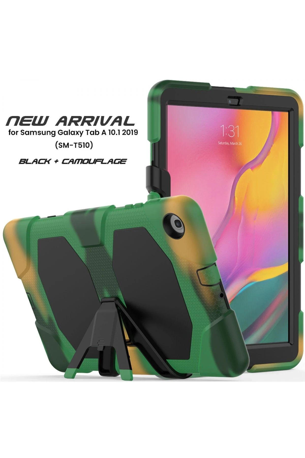 Newface Samsung Galaxy T510 Tab A 10.1 Kılıf Griffin Tablet Kapak - Kamuflaj