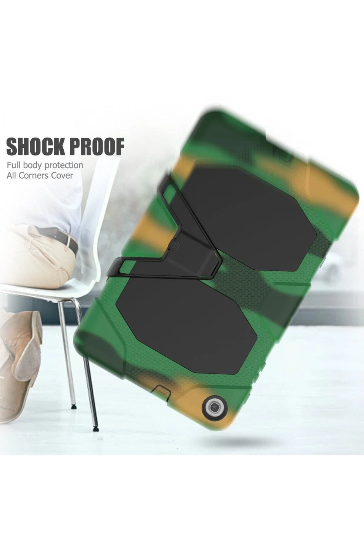 Newface Samsung Galaxy T510 Tab A 10.1 Kılıf Griffin Tablet Kapak - Kamuflaj