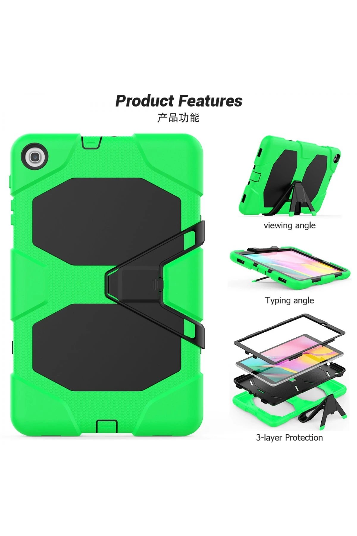 Newface Samsung Galaxy T510 Tab A 10.1 Kılıf Griffin Tablet Kapak - Yeşil