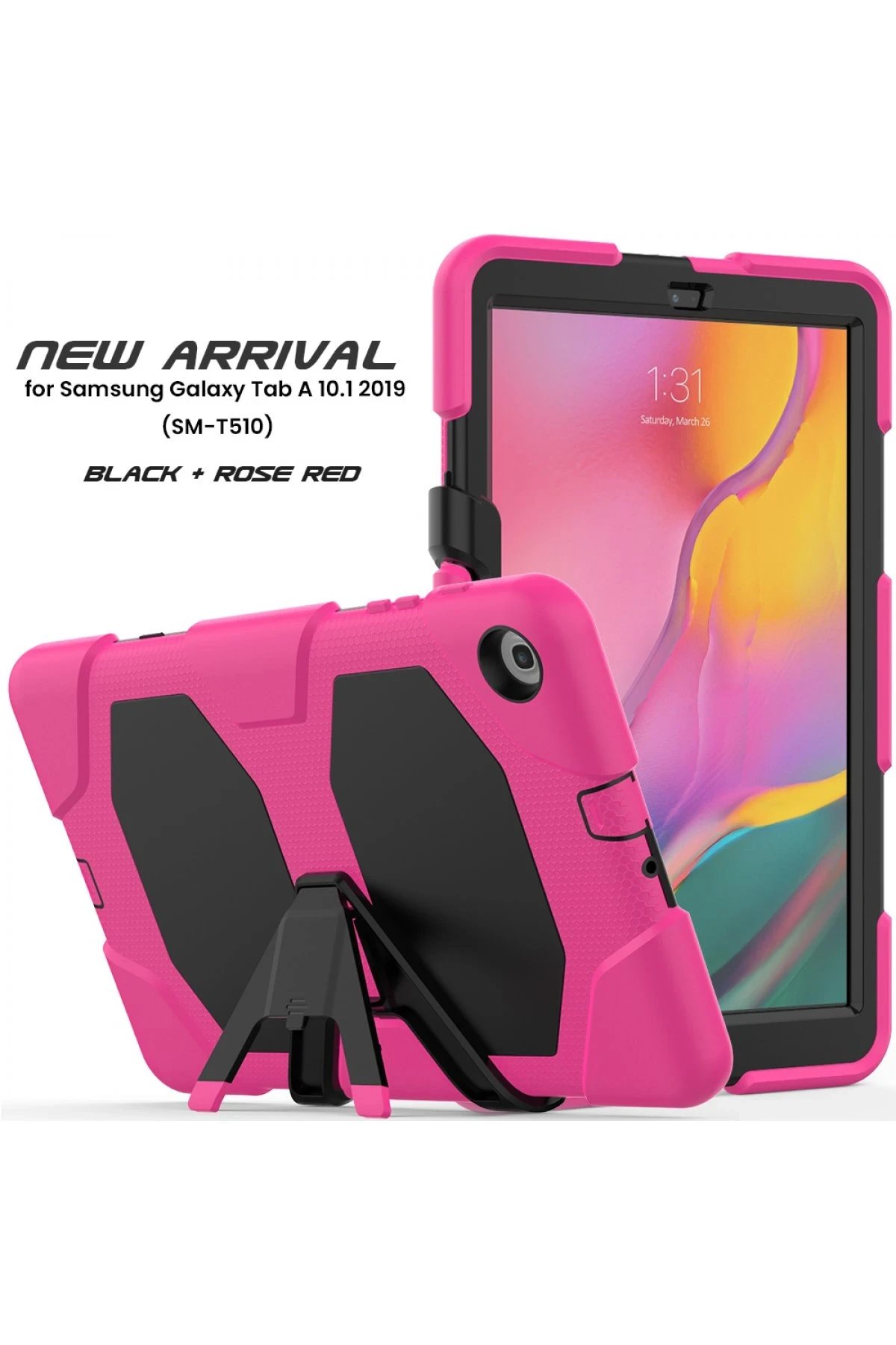 Newface Samsung Galaxy T510 Tab A 10.1 Kılıf Griffin Tablet Kapak - Pembe