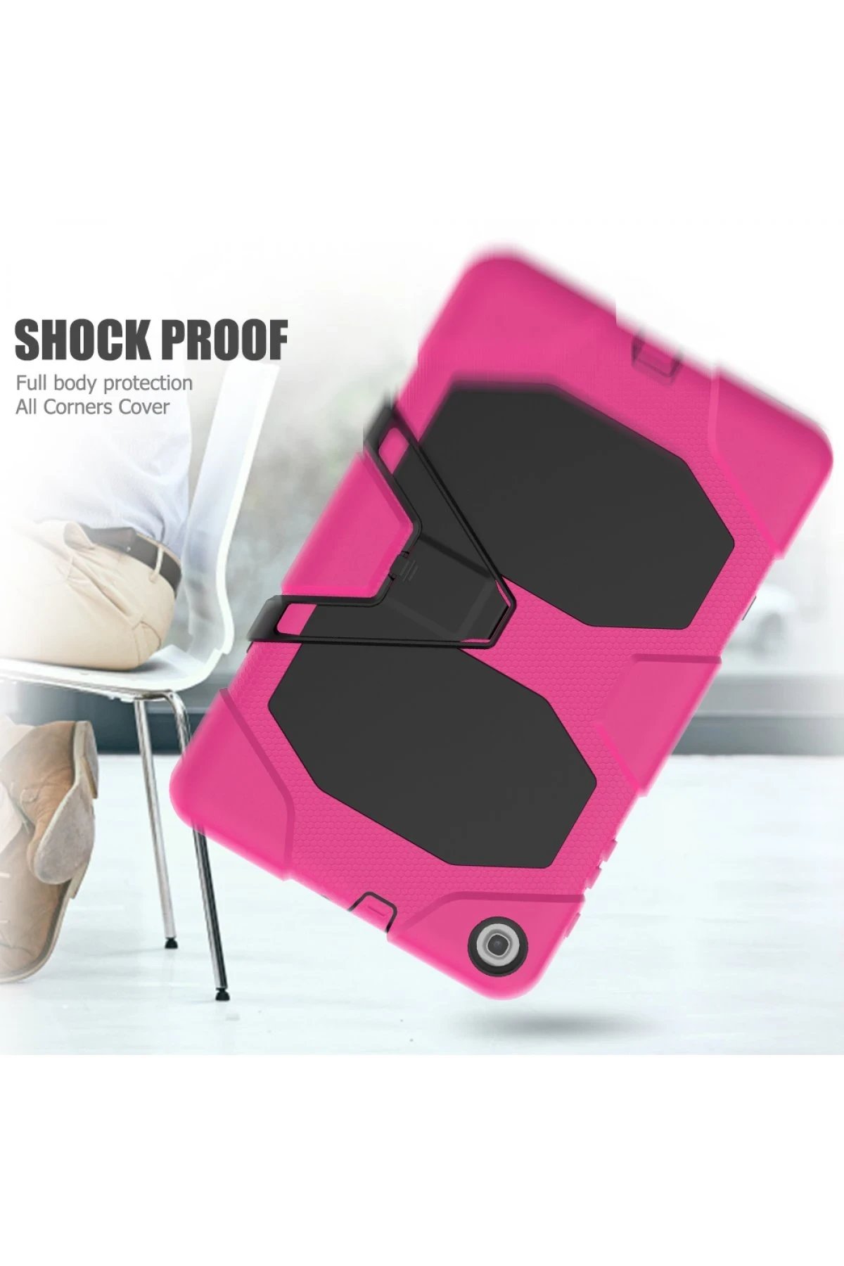 Newface Samsung Galaxy T510 Tab A 10.1 Kılıf Griffin Tablet Kapak - Pembe