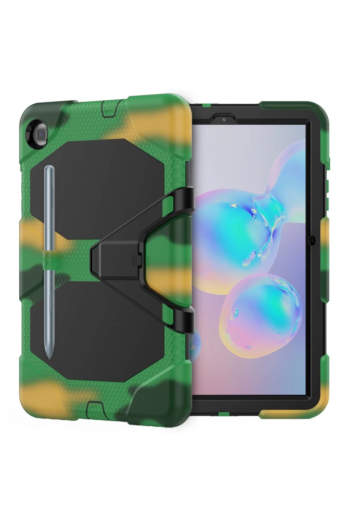 Newface Samsung Galaxy P610 Tab S6 Lite 10.4 Kılıf Griffin Tablet Kapak - Kamuflaj