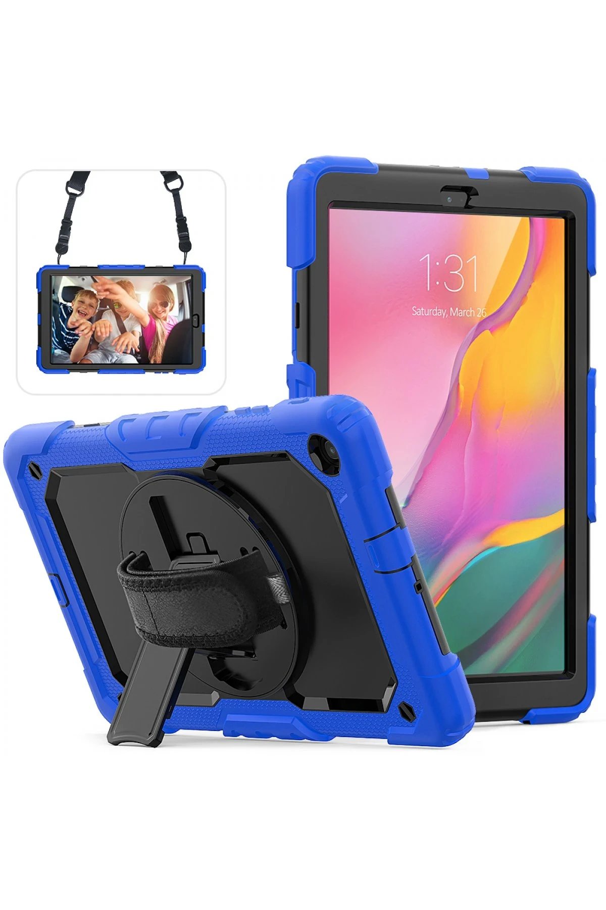 Newface Samsung Galaxy T510 Tab A 10.1 Kılıf Pars Tablet Kapak - Mavi