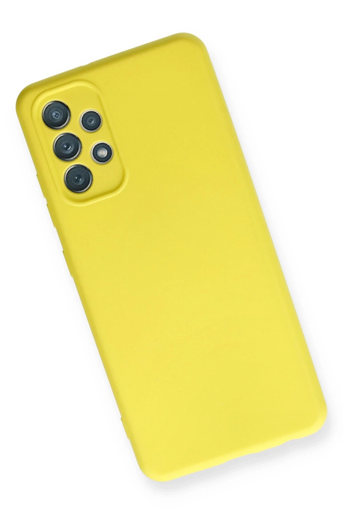 Newface Samsung Galaxy A32 Kılıf Nano içi Kadife Silikon - Sarı