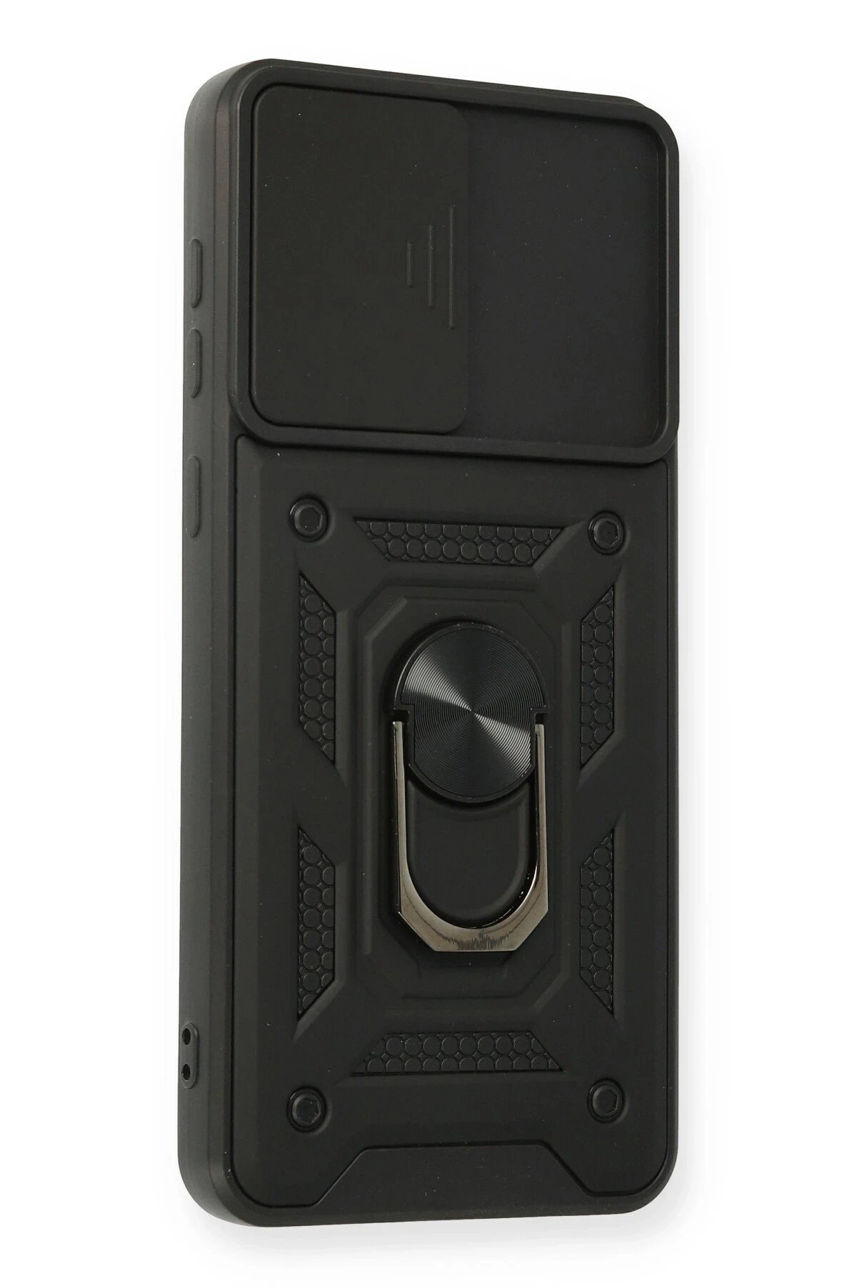 Newface Samsung Galaxy A02 Kılıf Pars Lens Yüzüklü Silikon - Siyah