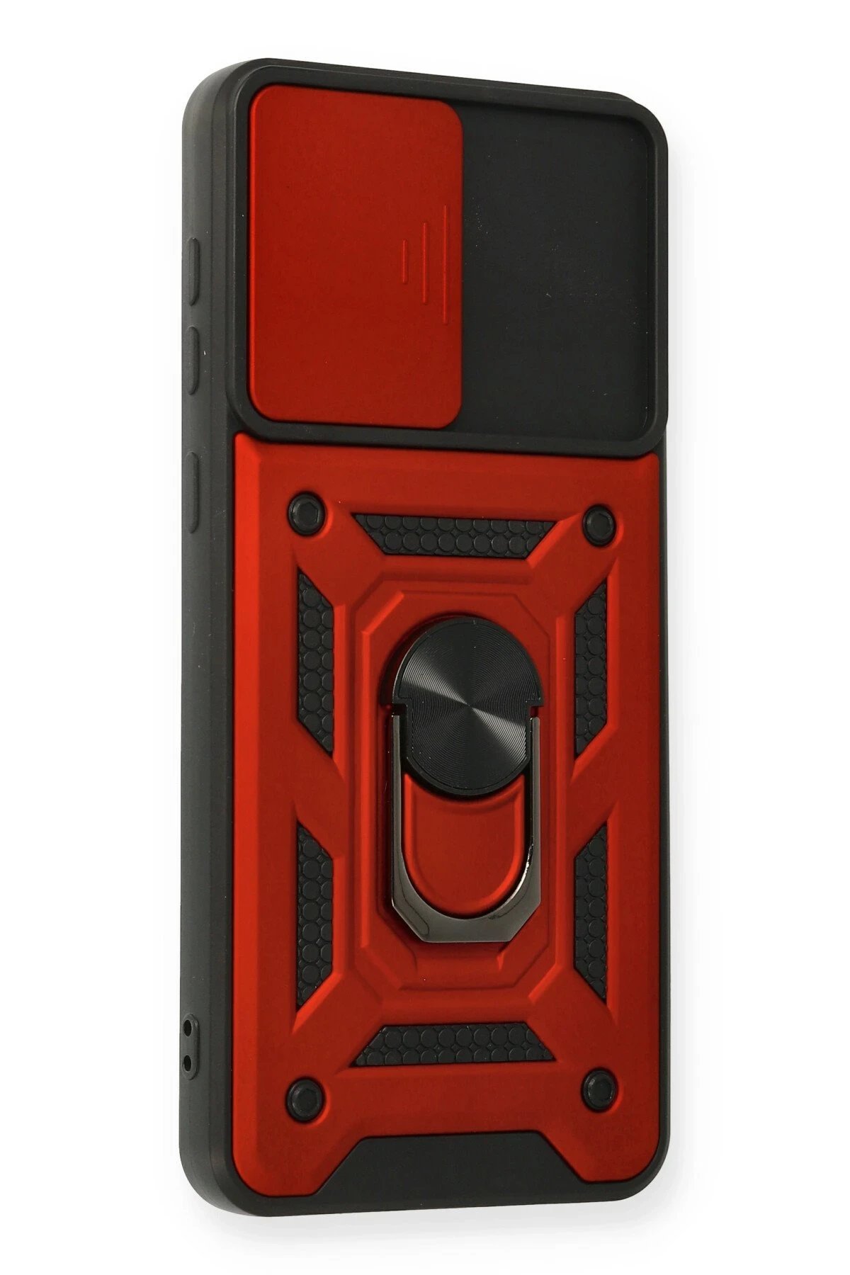 Newface Samsung Galaxy A02 Kılıf Pars Lens Yüzüklü Silikon - Kırmızı