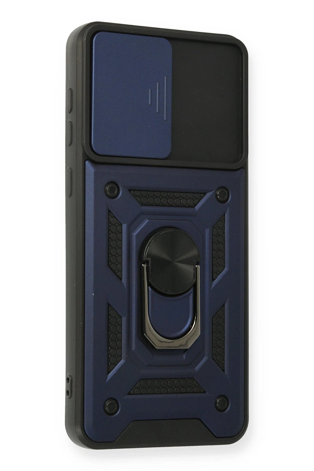 Newface Samsung Galaxy A02 Kılıf Pars Lens Yüzüklü Silikon - Lacivert