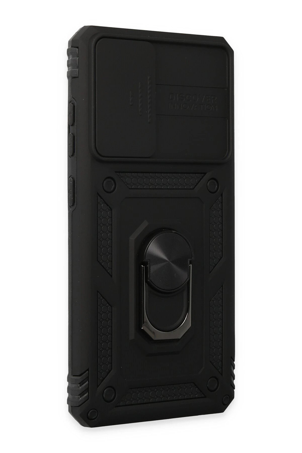 Newface Samsung Galaxy A72 Kılıf Pars Lens Yüzüklü Silikon - Siyah