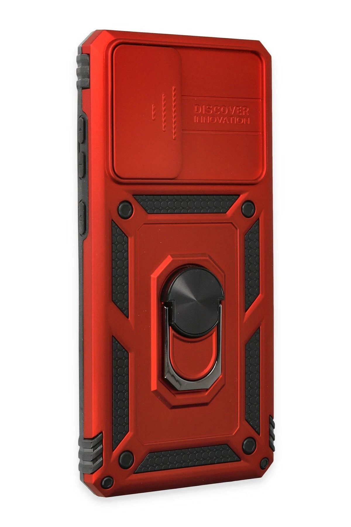 Newface Samsung Galaxy A72 Kılıf Pars Lens Yüzüklü Silikon - Kırmızı