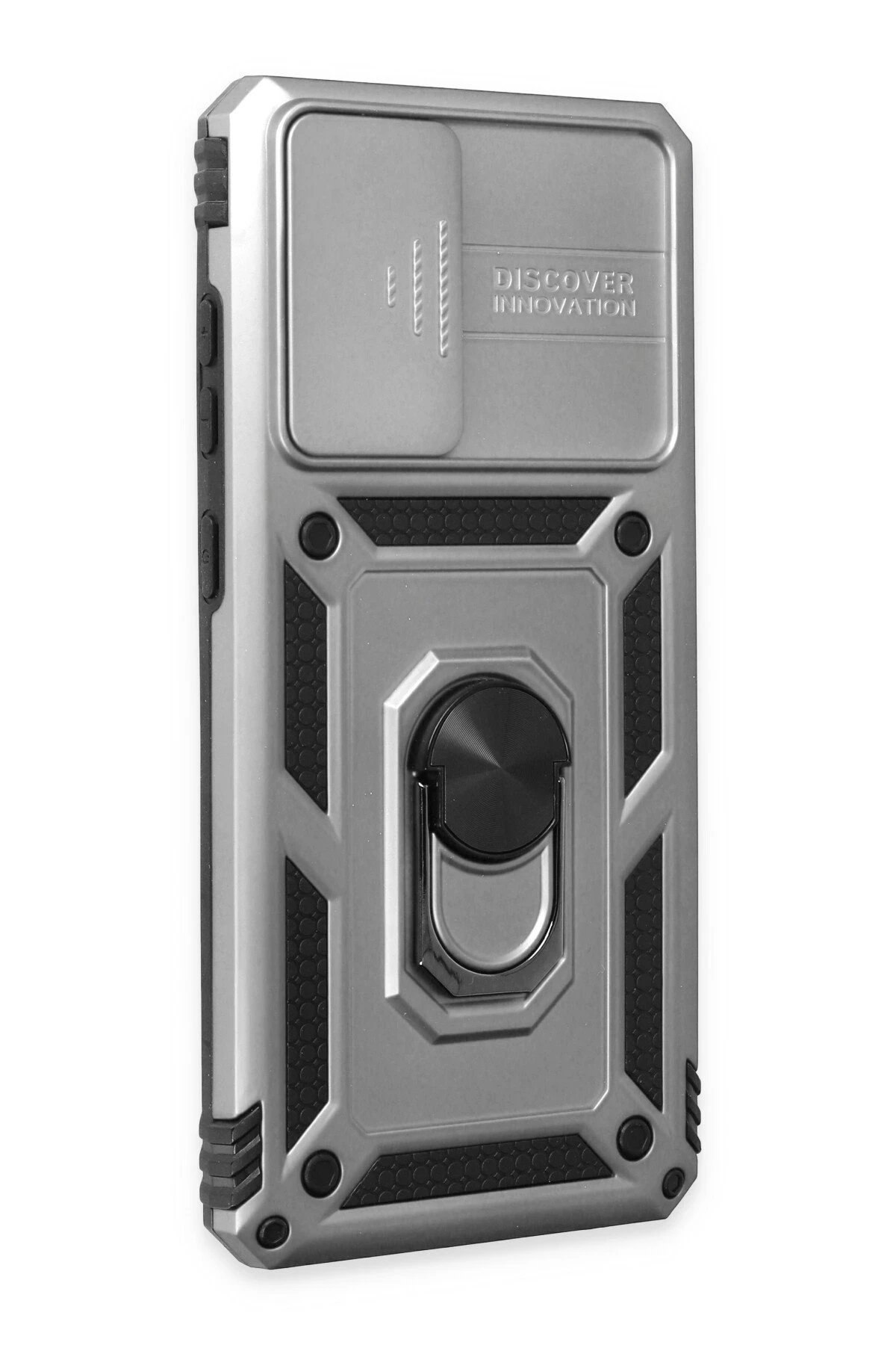 Newface Samsung Galaxy A72 Kılıf Pars Lens Yüzüklü Silikon - Gümüş