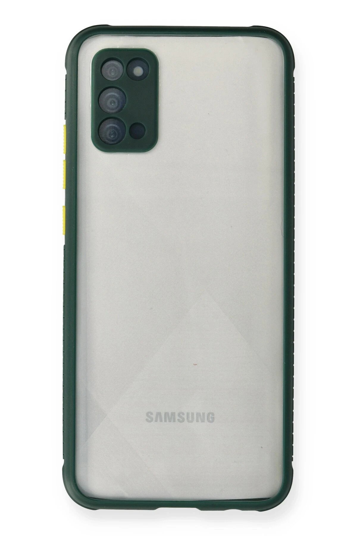 Newface Samsung Galaxy A02S Kılıf Miami Şeffaf Silikon - Koyu Yeşil