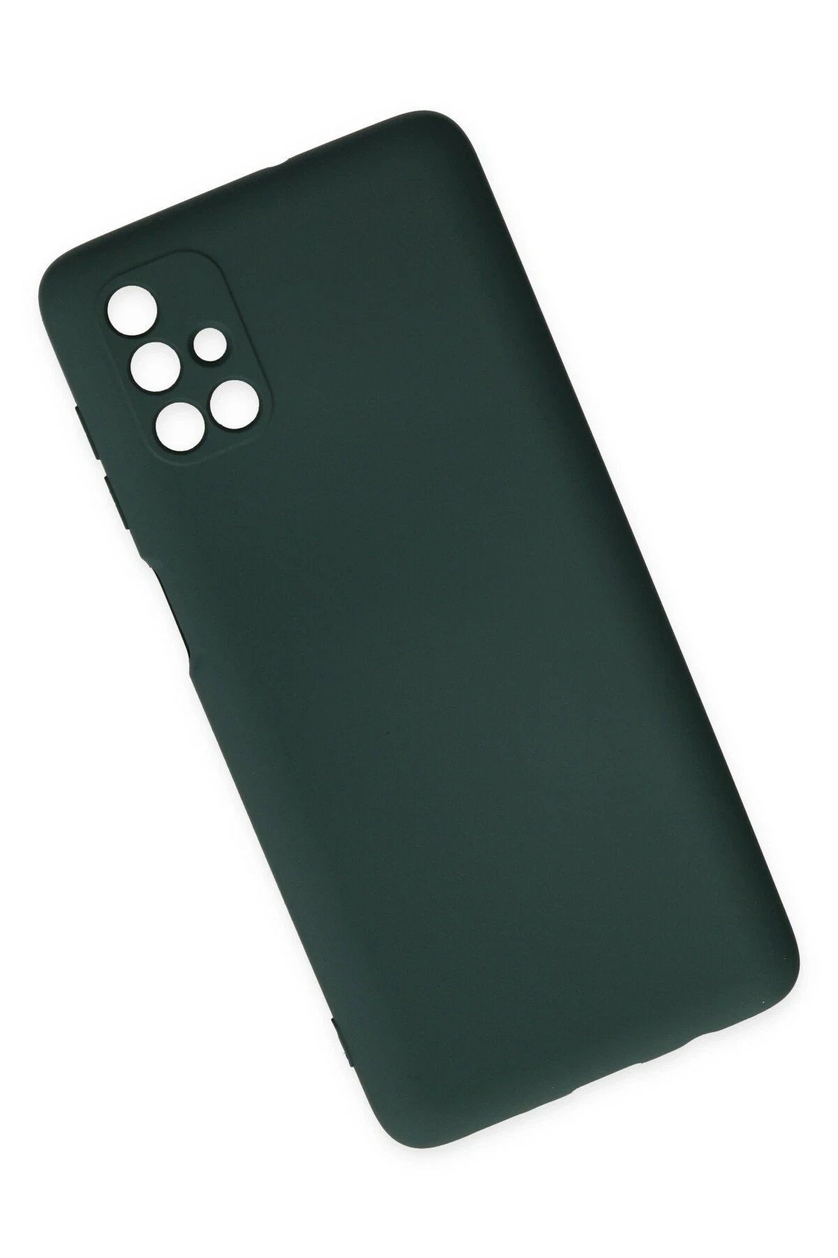 Newface Samsung Galaxy M51 Kılıf Nano içi Kadife Silikon - Koyu Yeşil