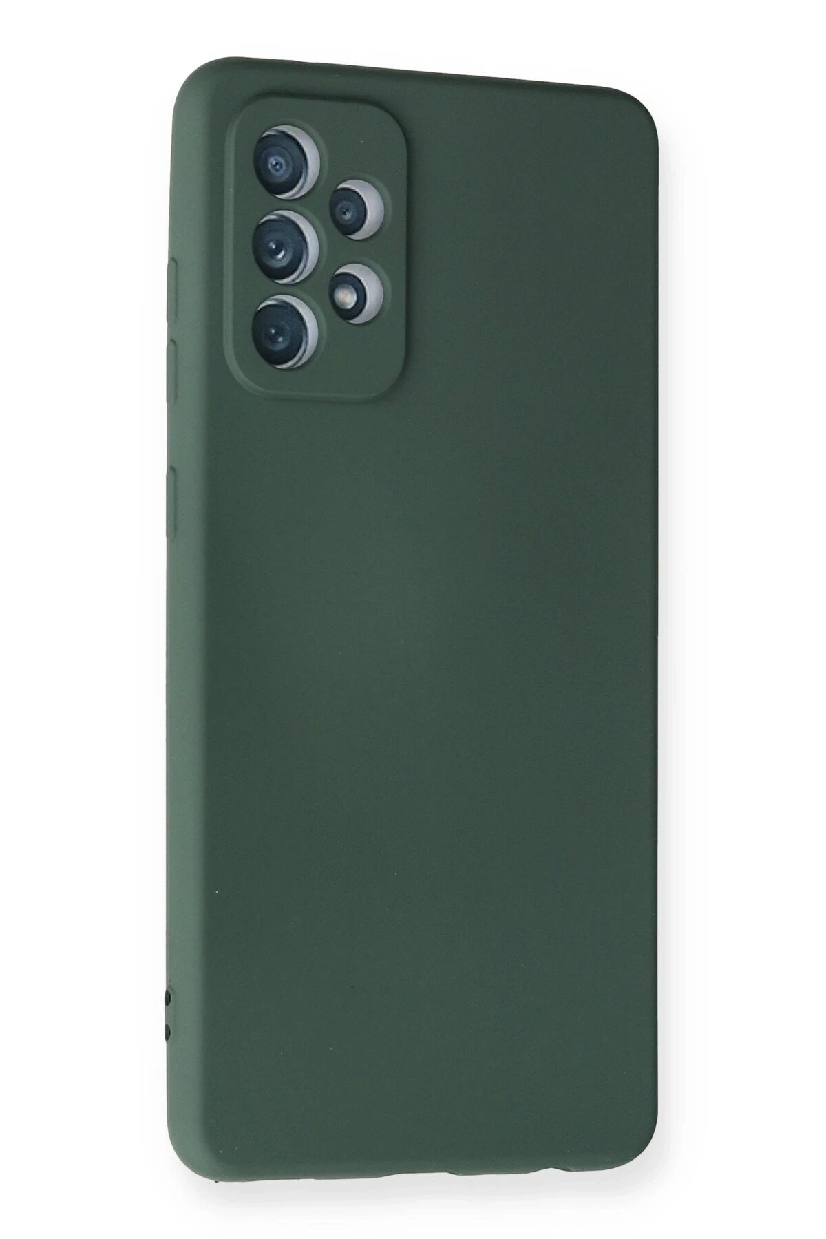 Newface Samsung Galaxy A72 Kılıf Nano içi Kadife Silikon - Koyu Yeşil