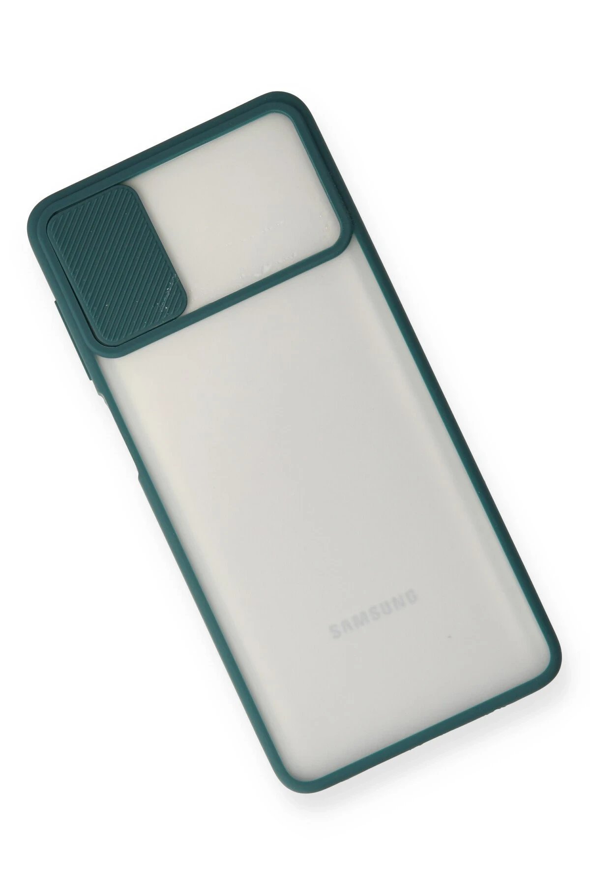 Newface Samsung Galaxy M51 Kılıf Palm Buzlu Kamera Sürgülü Silikon - Yeşil