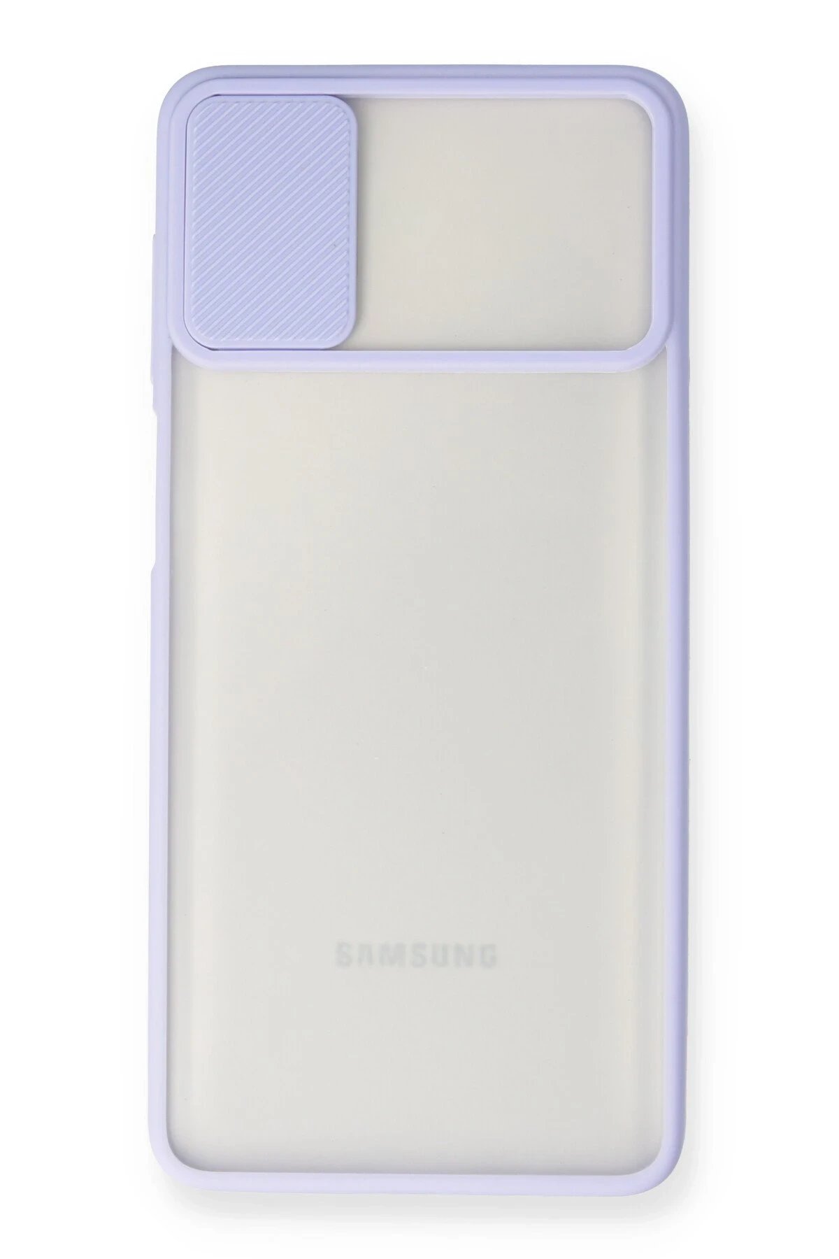 Newface Samsung Galaxy M51 Kılıf Palm Buzlu Kamera Sürgülü Silikon - Lila