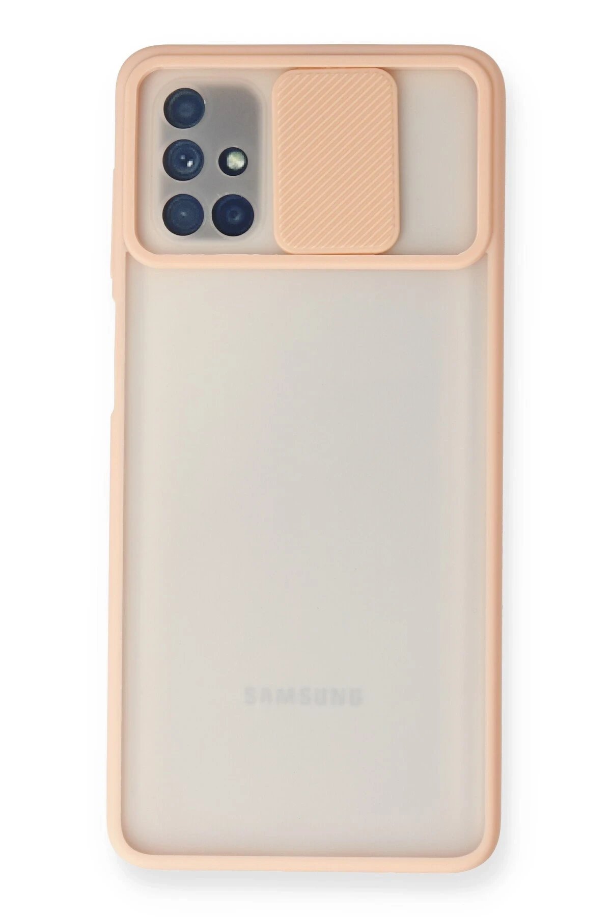 Newface Samsung Galaxy M51 Kılıf Palm Buzlu Kamera Sürgülü Silikon - Pembe