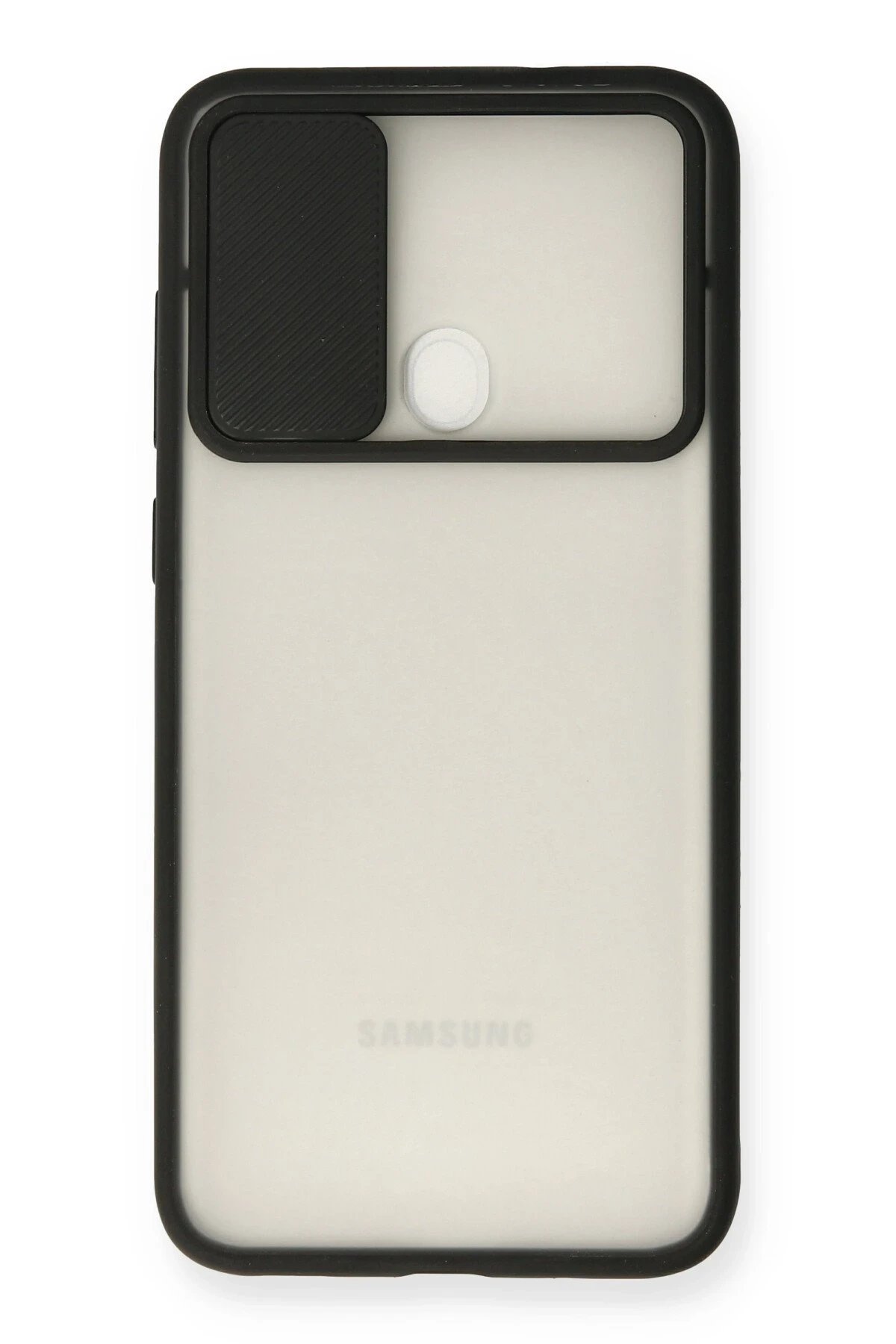 Newface Samsung Galaxy A11 Kılıf Palm Buzlu Kamera Sürgülü Silikon - Siyah