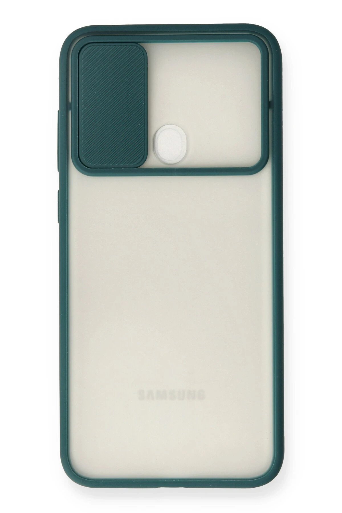 Newface Samsung Galaxy A11 Kılıf Palm Buzlu Kamera Sürgülü Silikon - Yeşil