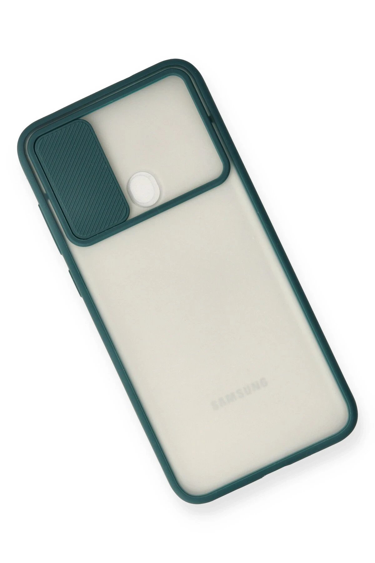 Newface Samsung Galaxy A11 Kılıf Palm Buzlu Kamera Sürgülü Silikon - Yeşil