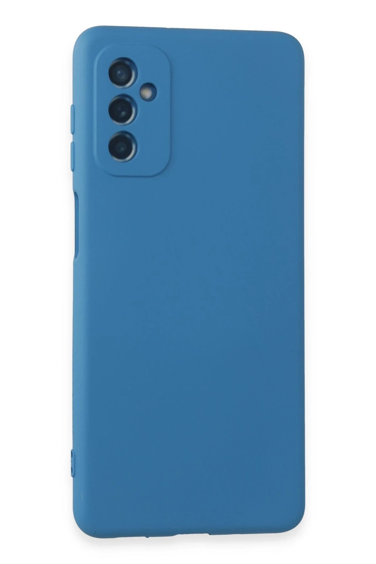 Newface Samsung Galaxy M52 5G Kılıf Nano içi Kadife Silikon - Mavi