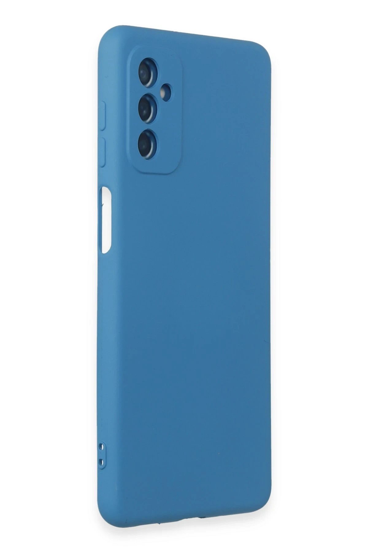 Newface Samsung Galaxy M52 5G Kılıf Nano içi Kadife Silikon - Mavi