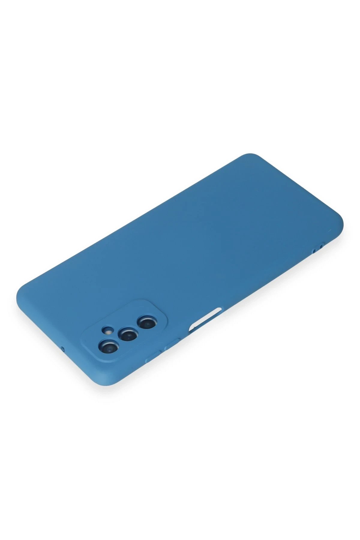 Newface Samsung Galaxy M52 5G Kılıf Nano içi Kadife Silikon - Mavi