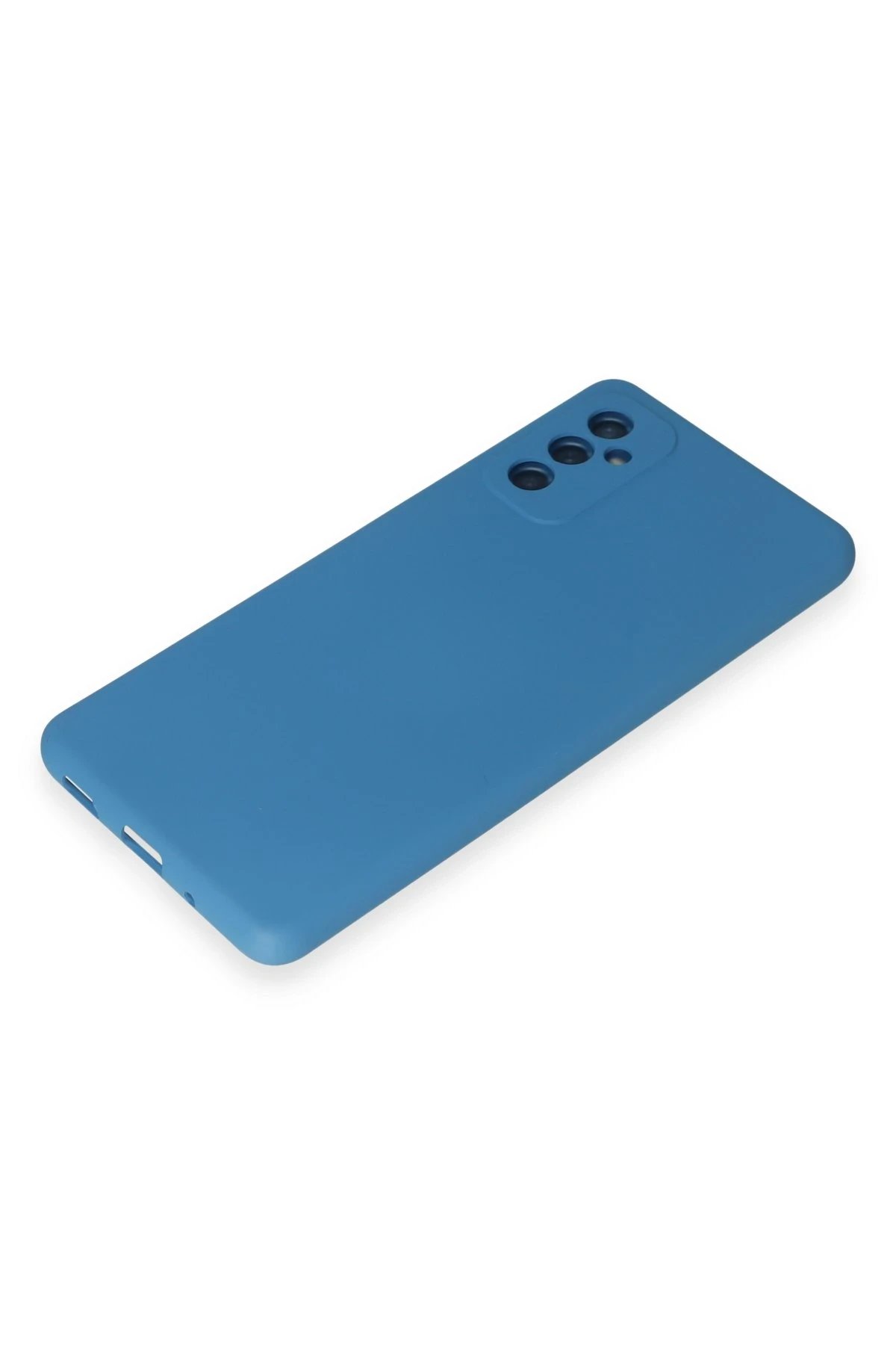 Newface Samsung Galaxy M52 5G Kılıf Nano içi Kadife Silikon - Mavi