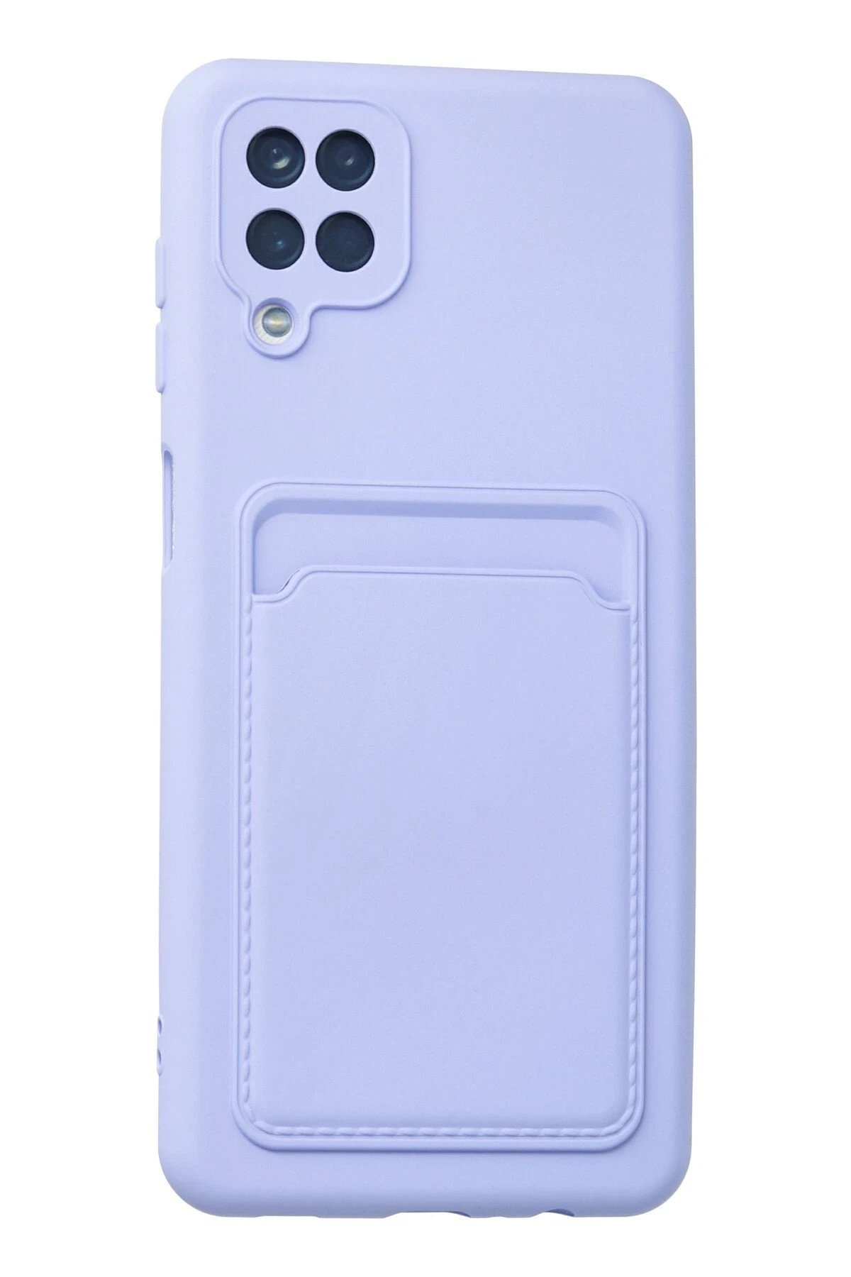 Newface Samsung Galaxy A12 Kılıf Kelvin Kartvizitli Silikon - Lila