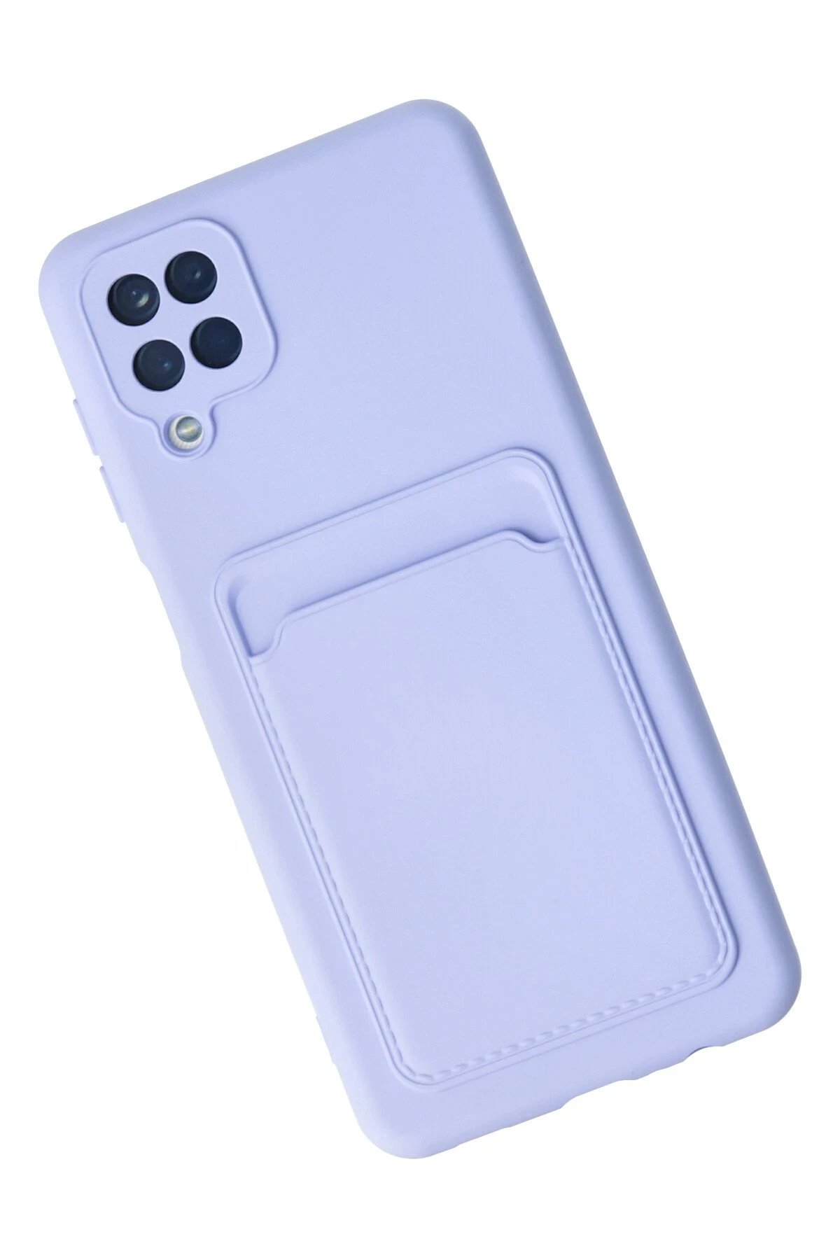 Newface Samsung Galaxy A12 Kılıf Kelvin Kartvizitli Silikon - Lila