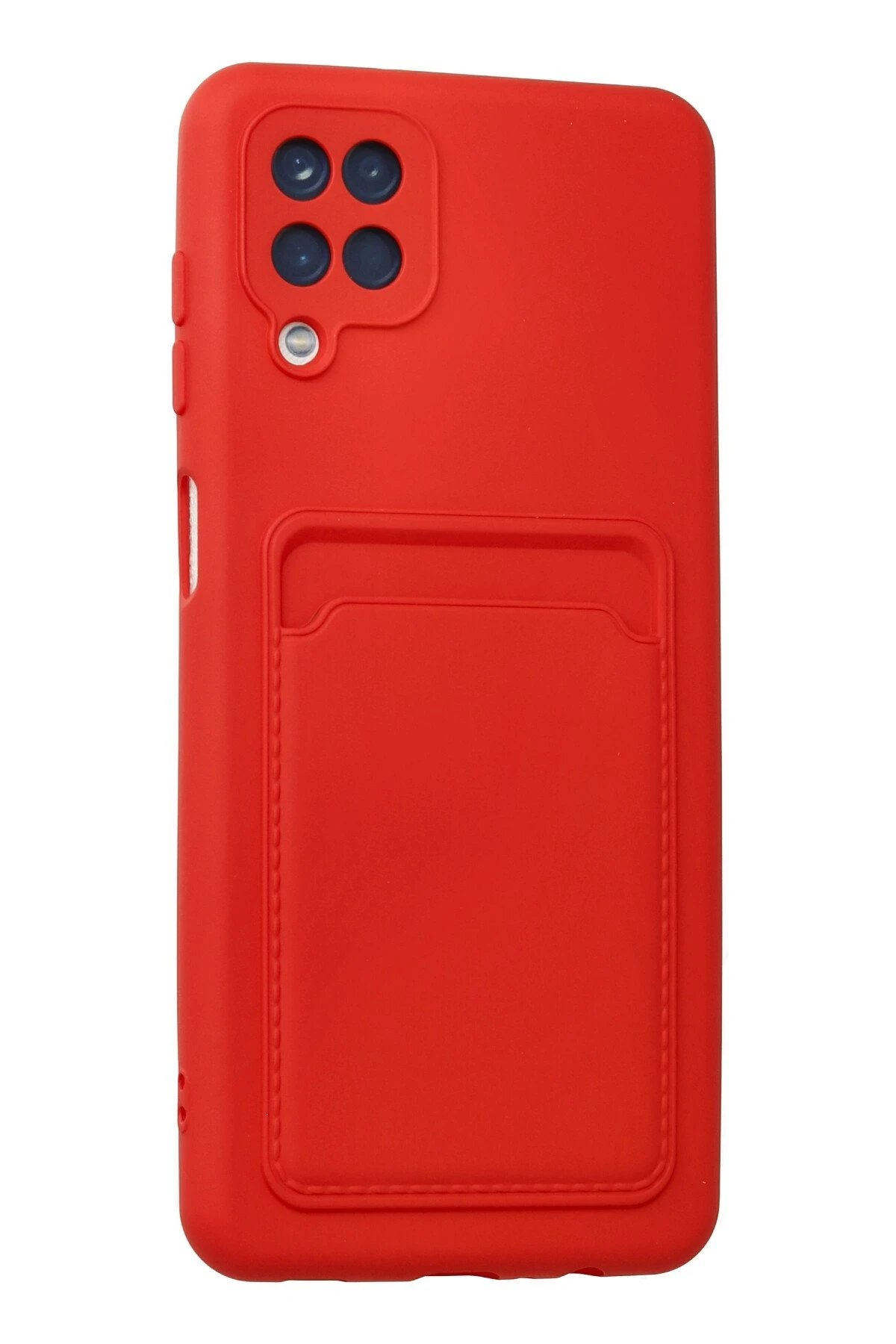 Newface Samsung Galaxy A12 Kılıf Kelvin Kartvizitli Silikon - Kırmızı