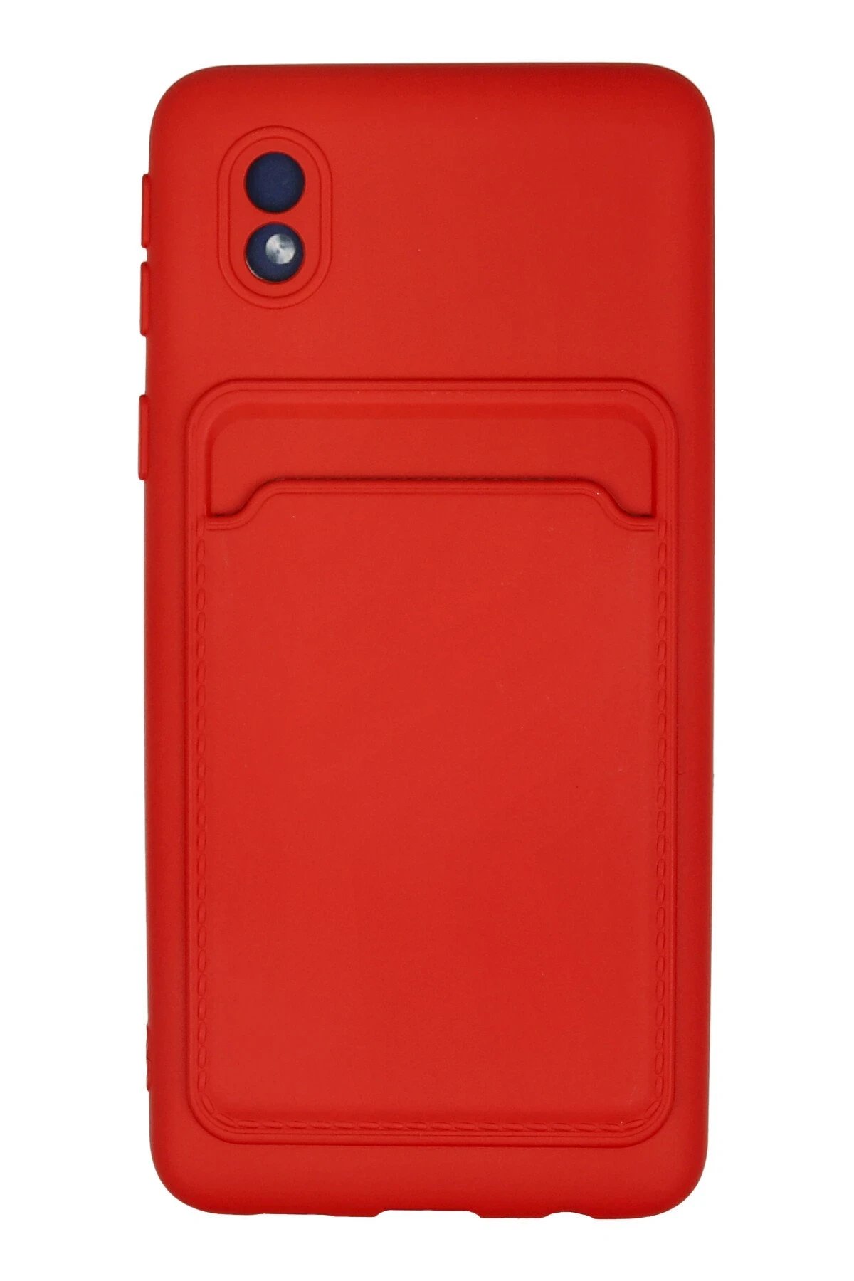 Newface Samsung Galaxy A01 Core Kılıf Kelvin Kartvizitli Silikon - Kırmızı