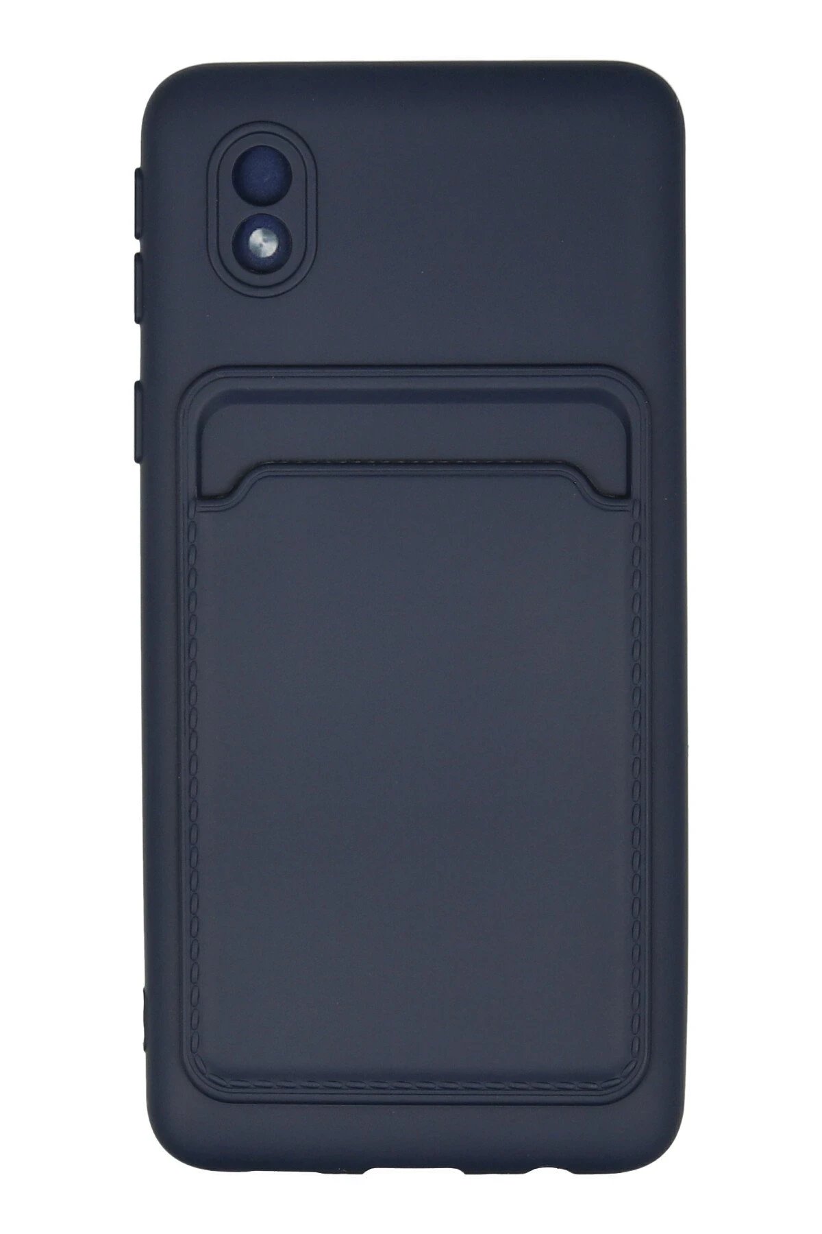 Newface Samsung Galaxy A01 Core Kılıf Kelvin Kartvizitli Silikon - Lacivert