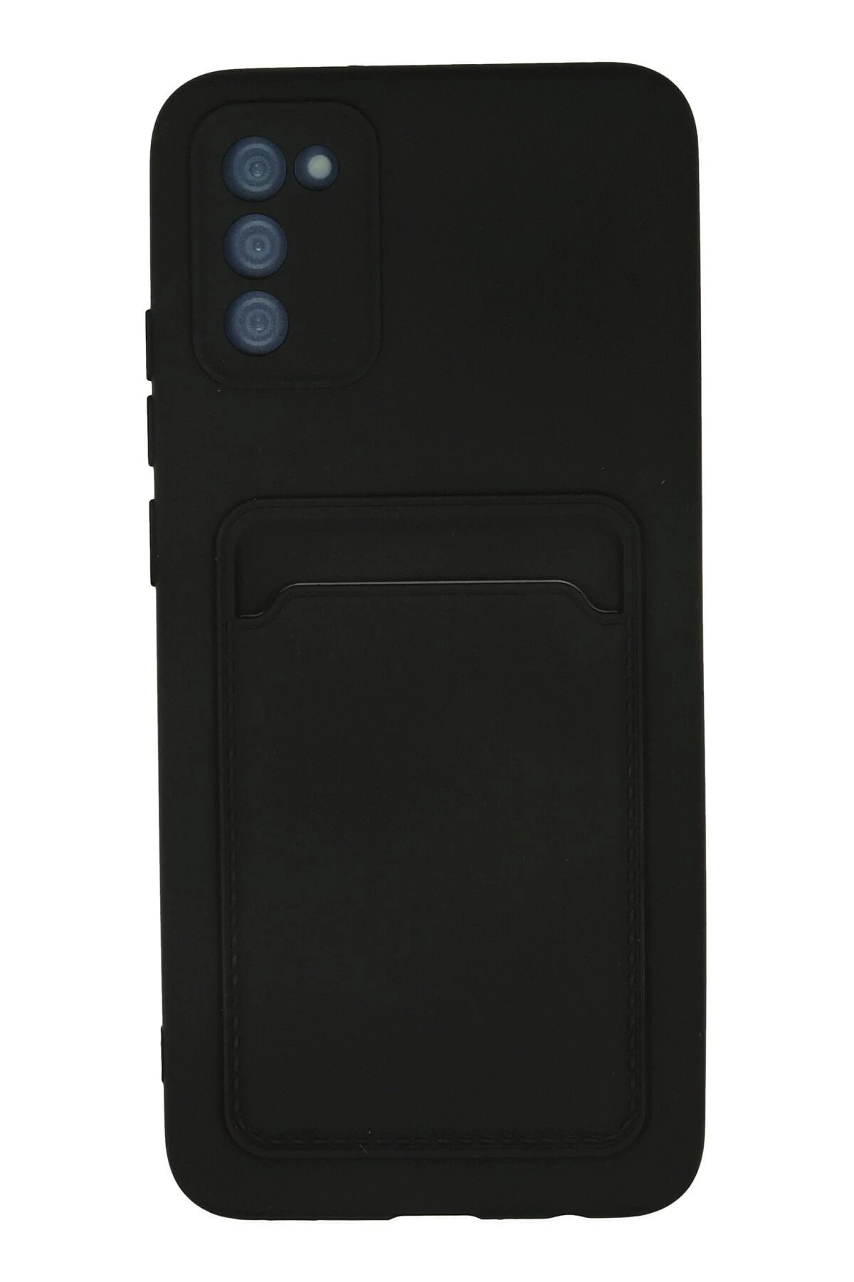 Newface Samsung Galaxy A02S Kılıf Kelvin Kartvizitli Silikon - Siyah