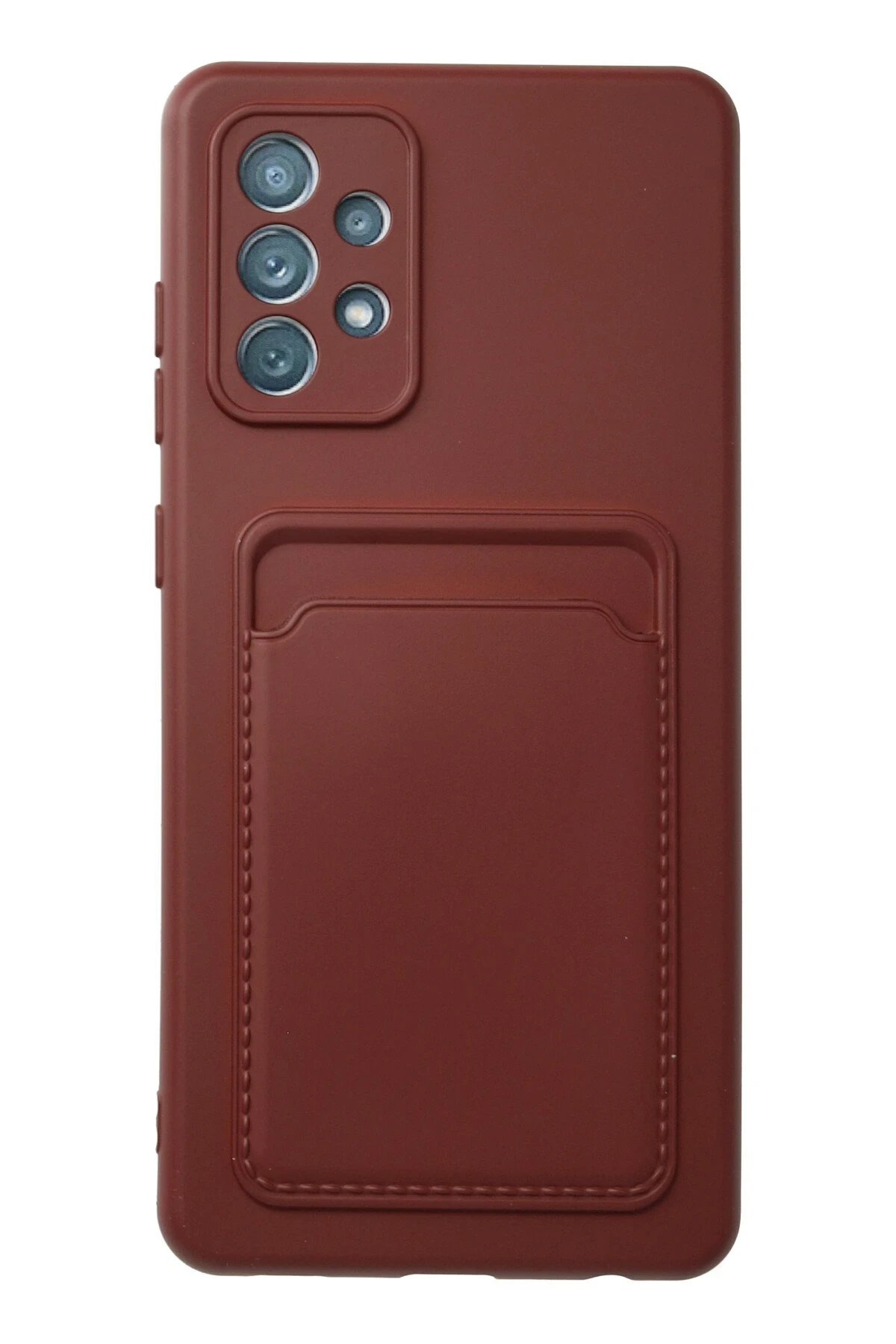 Newface Samsung Galaxy A32 Kılıf Kelvin Kartvizitli Silikon - Bordo