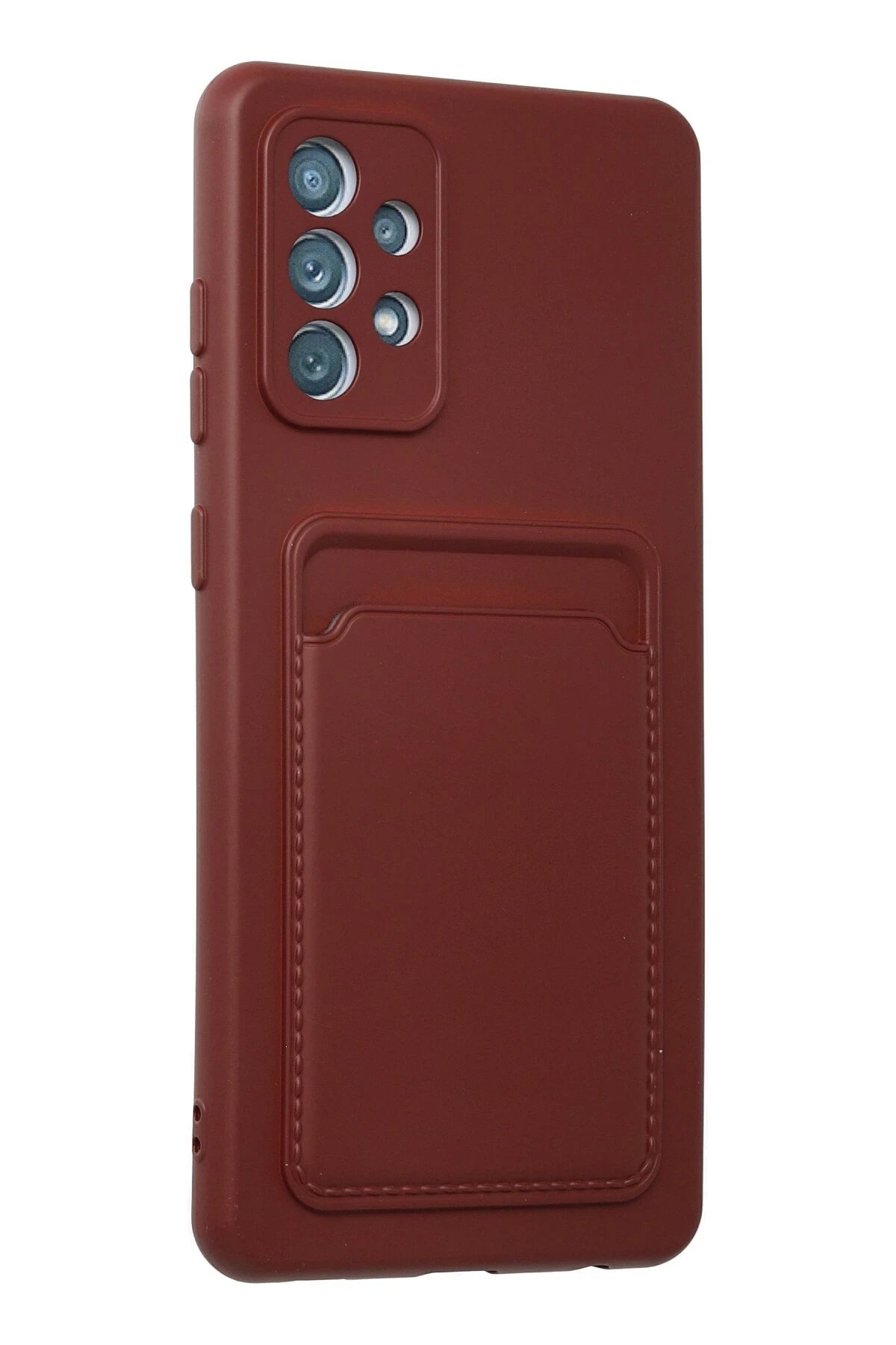 Newface Samsung Galaxy A32 Kılıf Kelvin Kartvizitli Silikon - Bordo