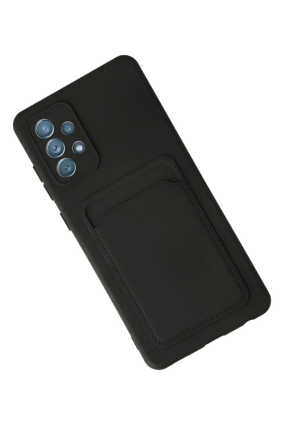 Newface Samsung Galaxy A52 Kılıf Kelvin Kartvizitli Silikon - Siyah