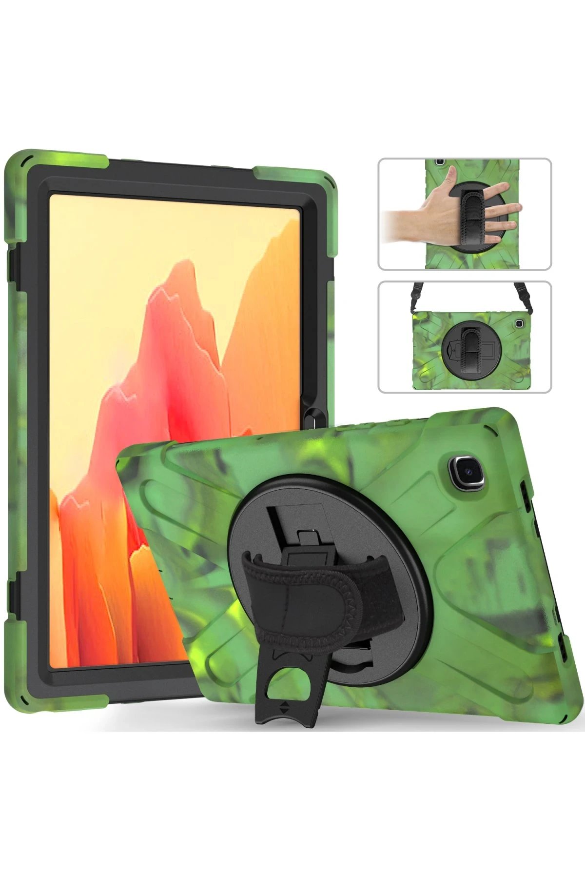 Newface Samsung Galaxy T220 Tab A7 Lite 8.7 Kılıf Amazing Tablet Kapak - Kamuflaj