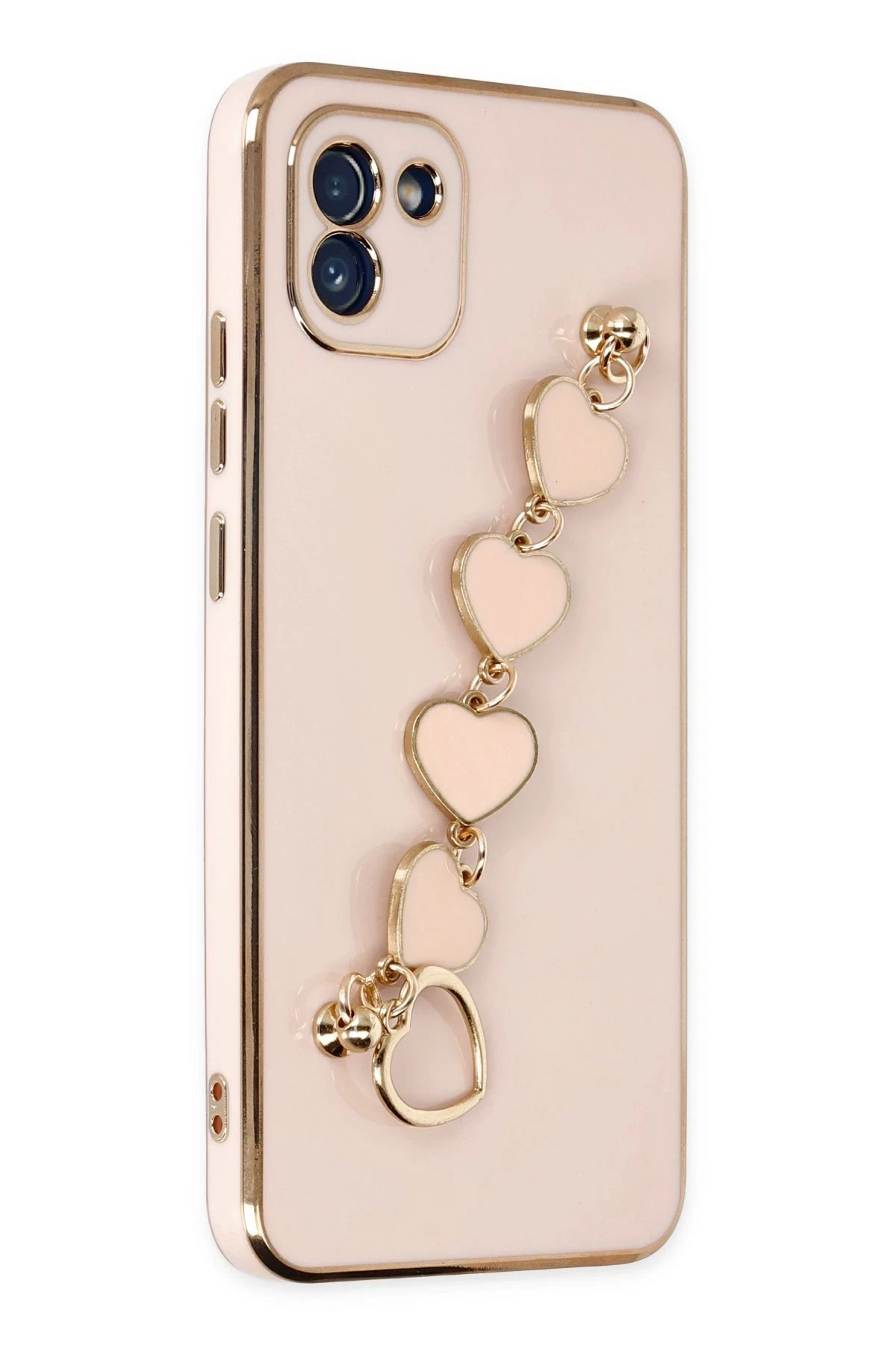 Newface Samsung Galaxy A03 Kılıf Esila Silikon - Pudra