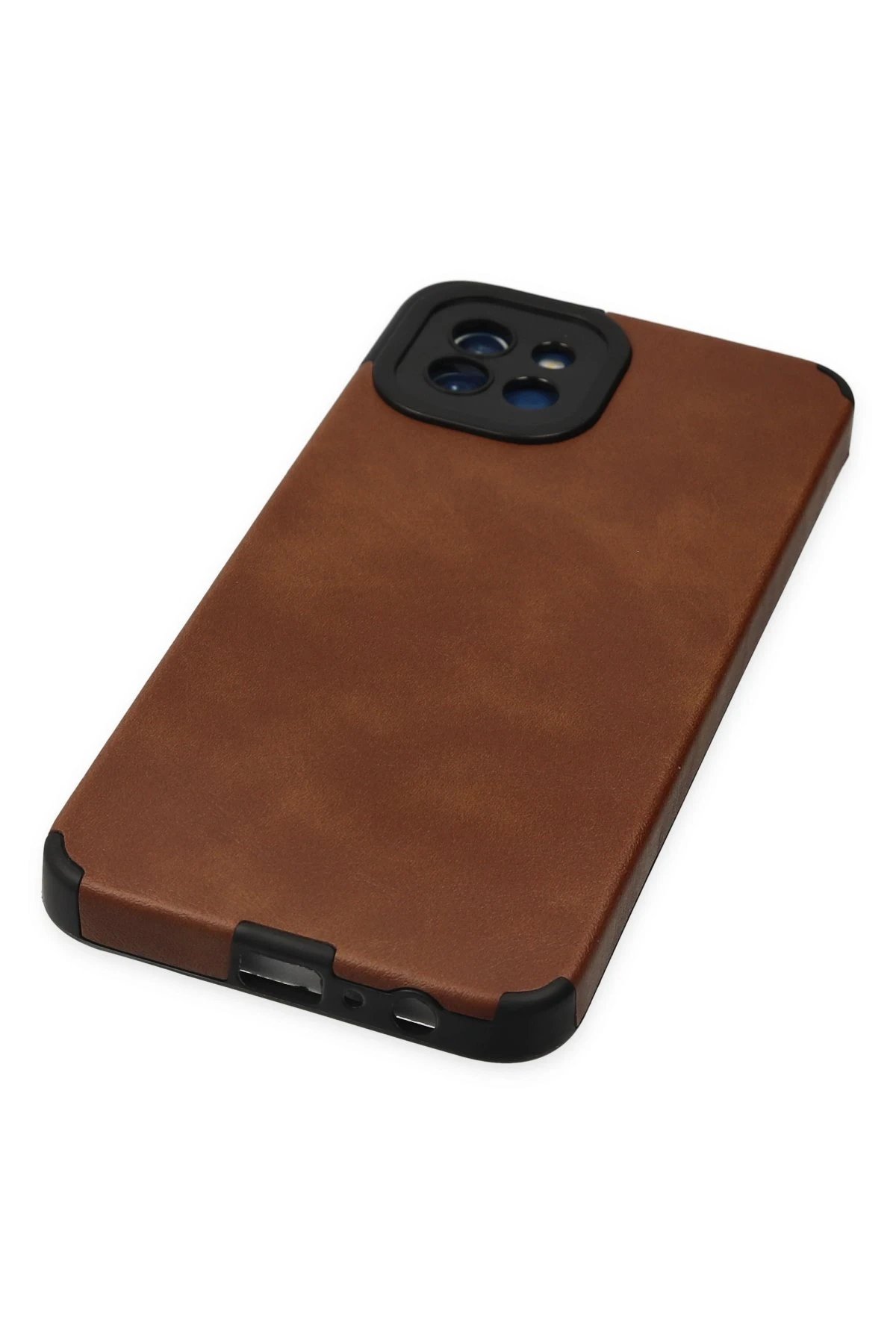 Newface Samsung Galaxy A03 Kılıf Loop Deri Silikon - Kahverengi