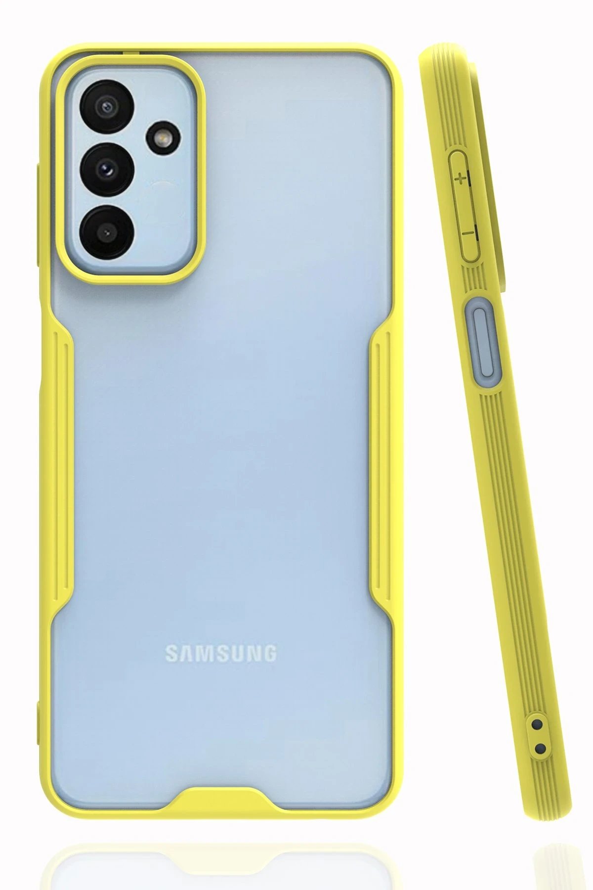 Newface Samsung Galaxy A04S Kılıf Platin Silikon - Sarı