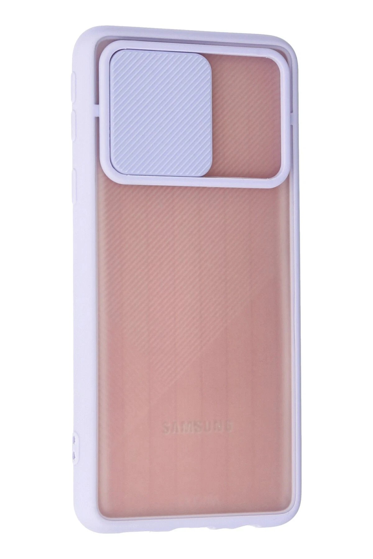 Newface Samsung Galaxy A01 Core Kılıf Palm Buzlu Kamera Sürgülü Silikon - Lila