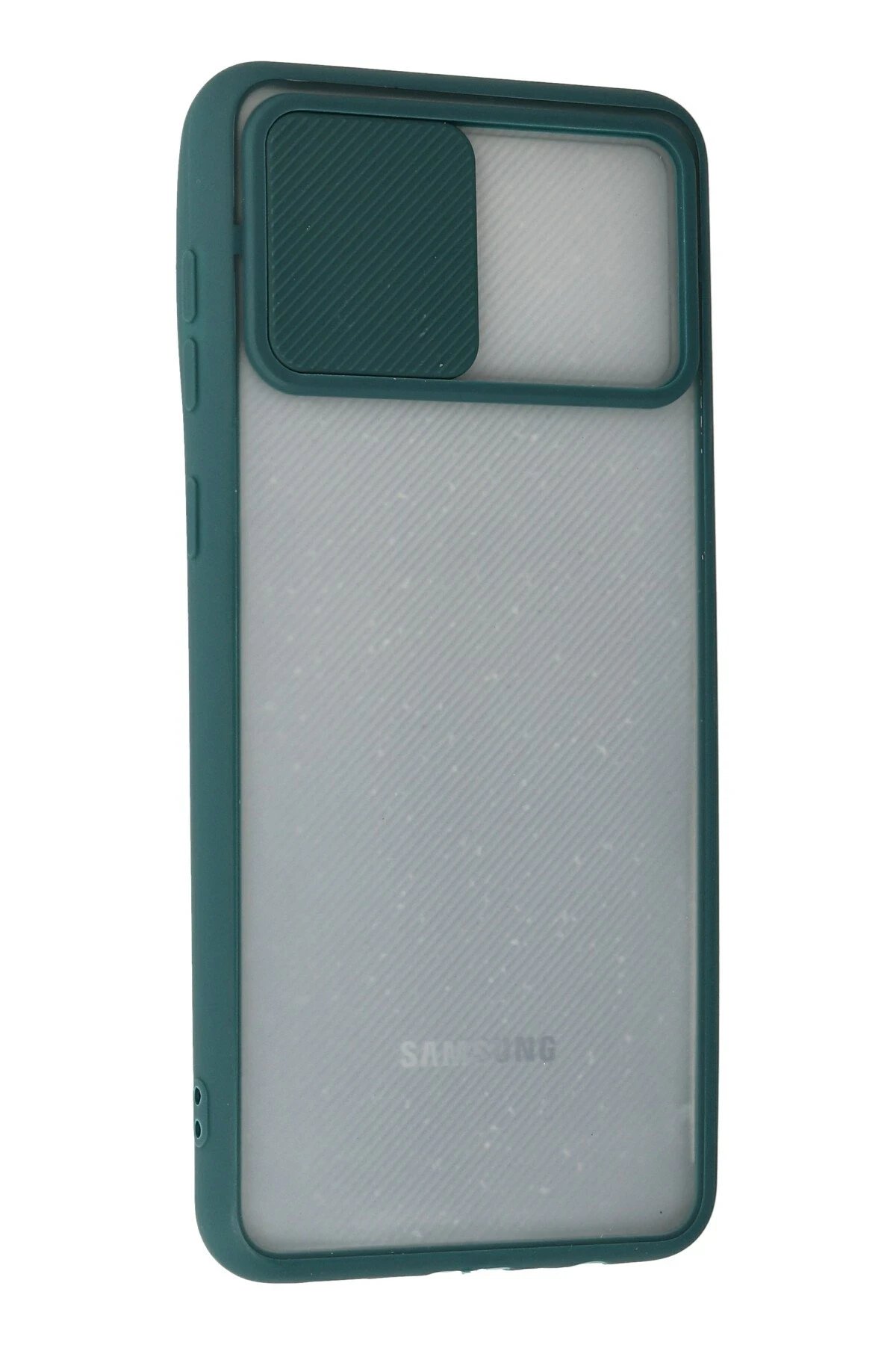 Newface Samsung Galaxy A02 Kılıf Palm Buzlu Kamera Sürgülü Silikon - Yeşil