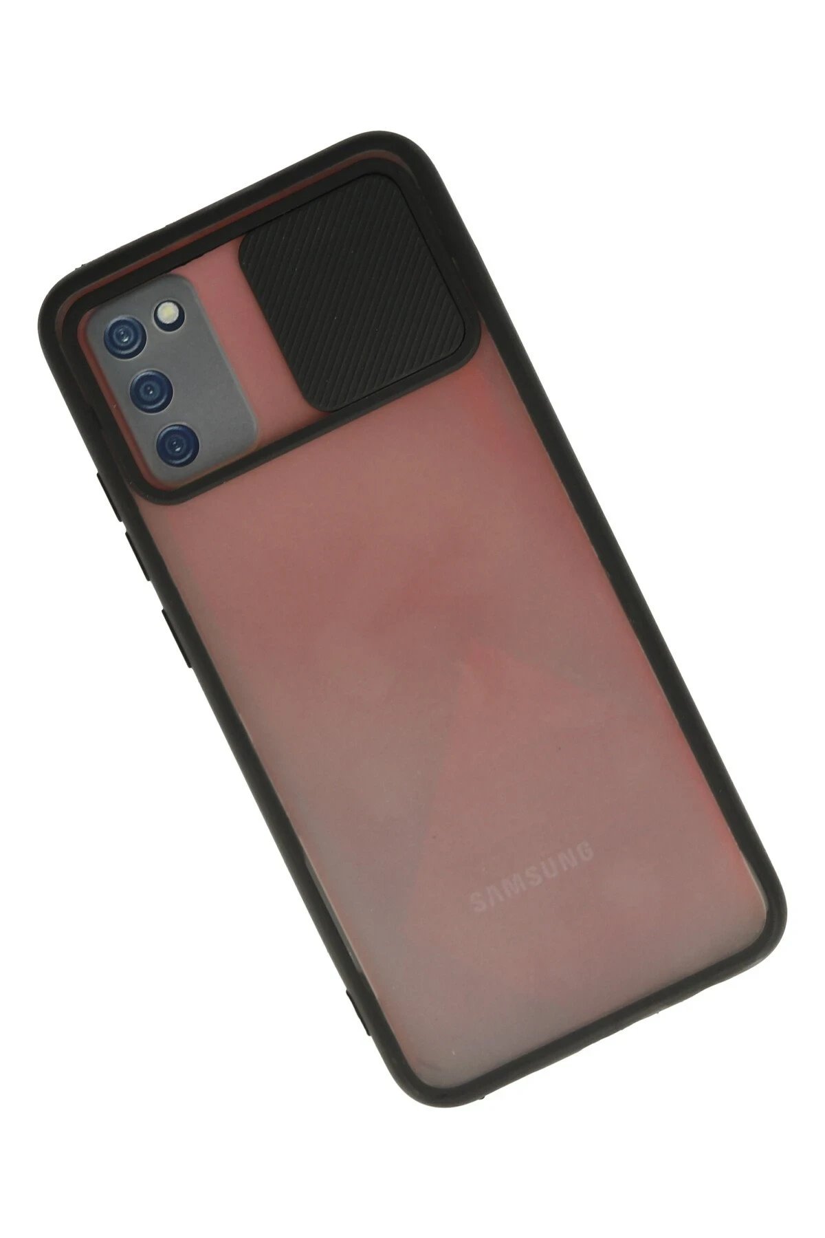 Newface Samsung Galaxy A02S Kılıf Palm Buzlu Kamera Sürgülü Silikon - Siyah