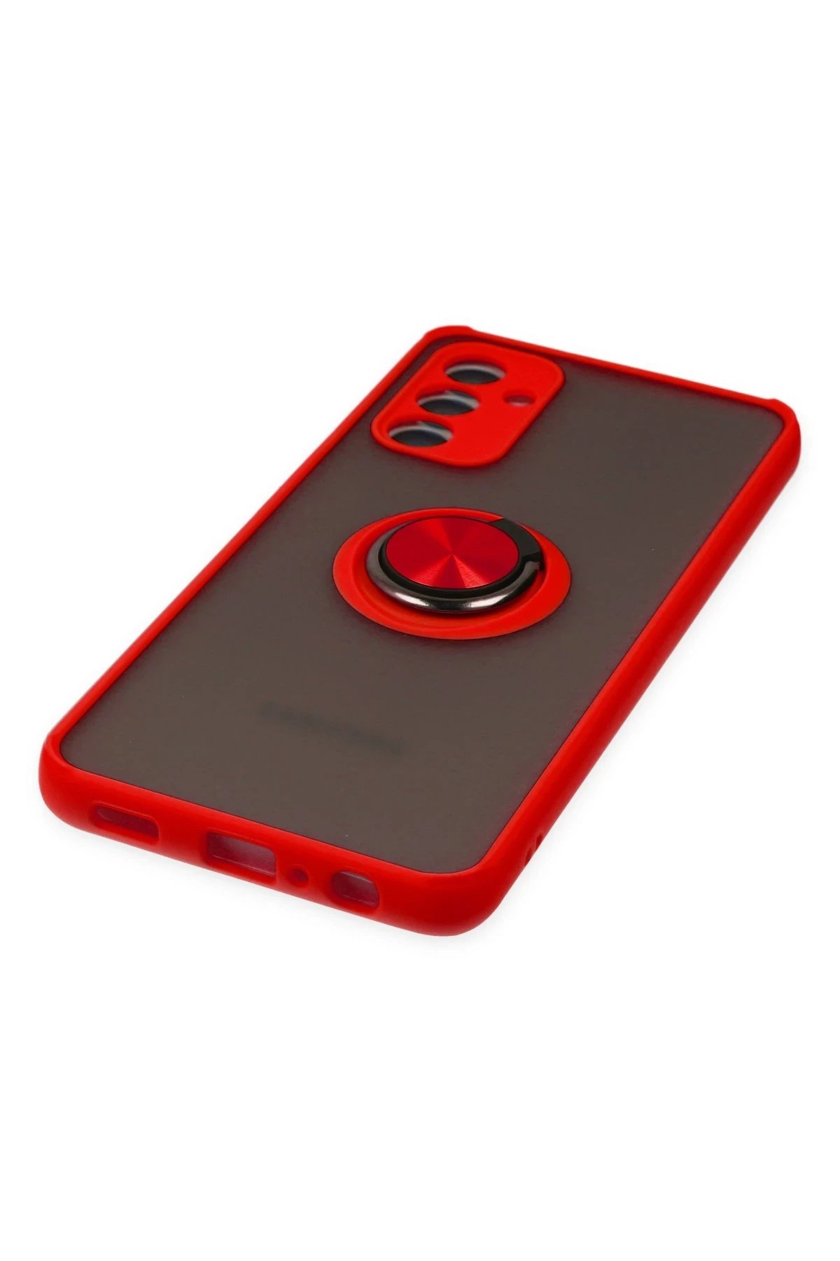 Newface Samsung Galaxy A04S Kılıf Montreal Yüzüklü Silikon Kapak - Kırmızı