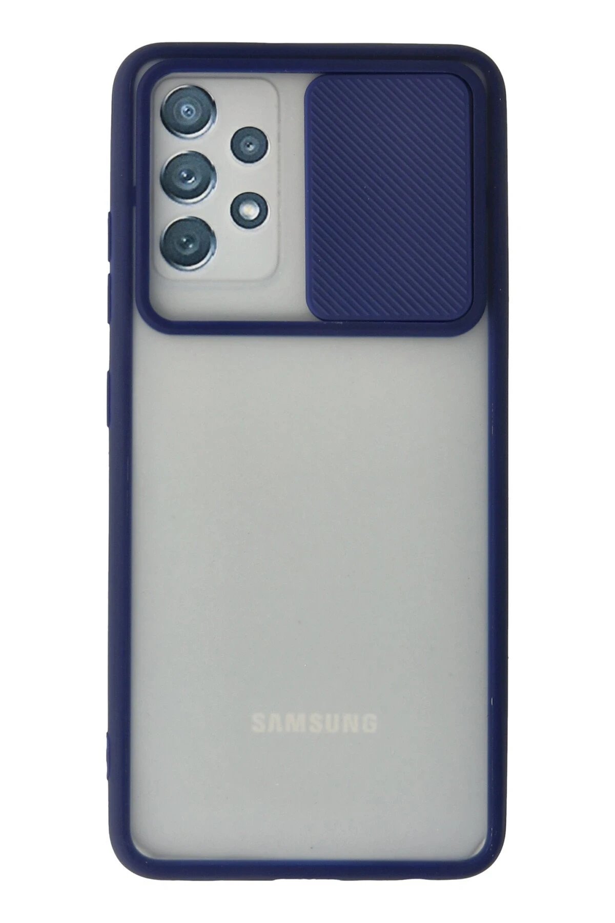 Newface Samsung Galaxy A32 Kılıf Palm Buzlu Kamera Sürgülü Silikon - Lacivert