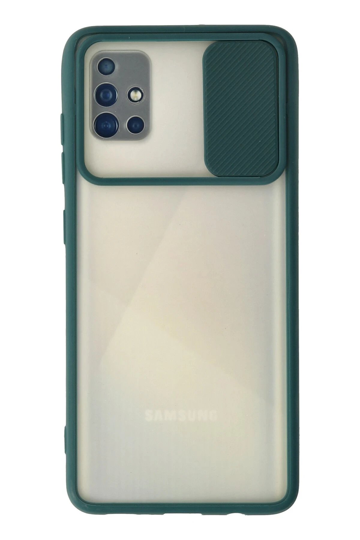 Newface Samsung Galaxy A51 Kılıf Palm Buzlu Kamera Sürgülü Silikon - Yeşil