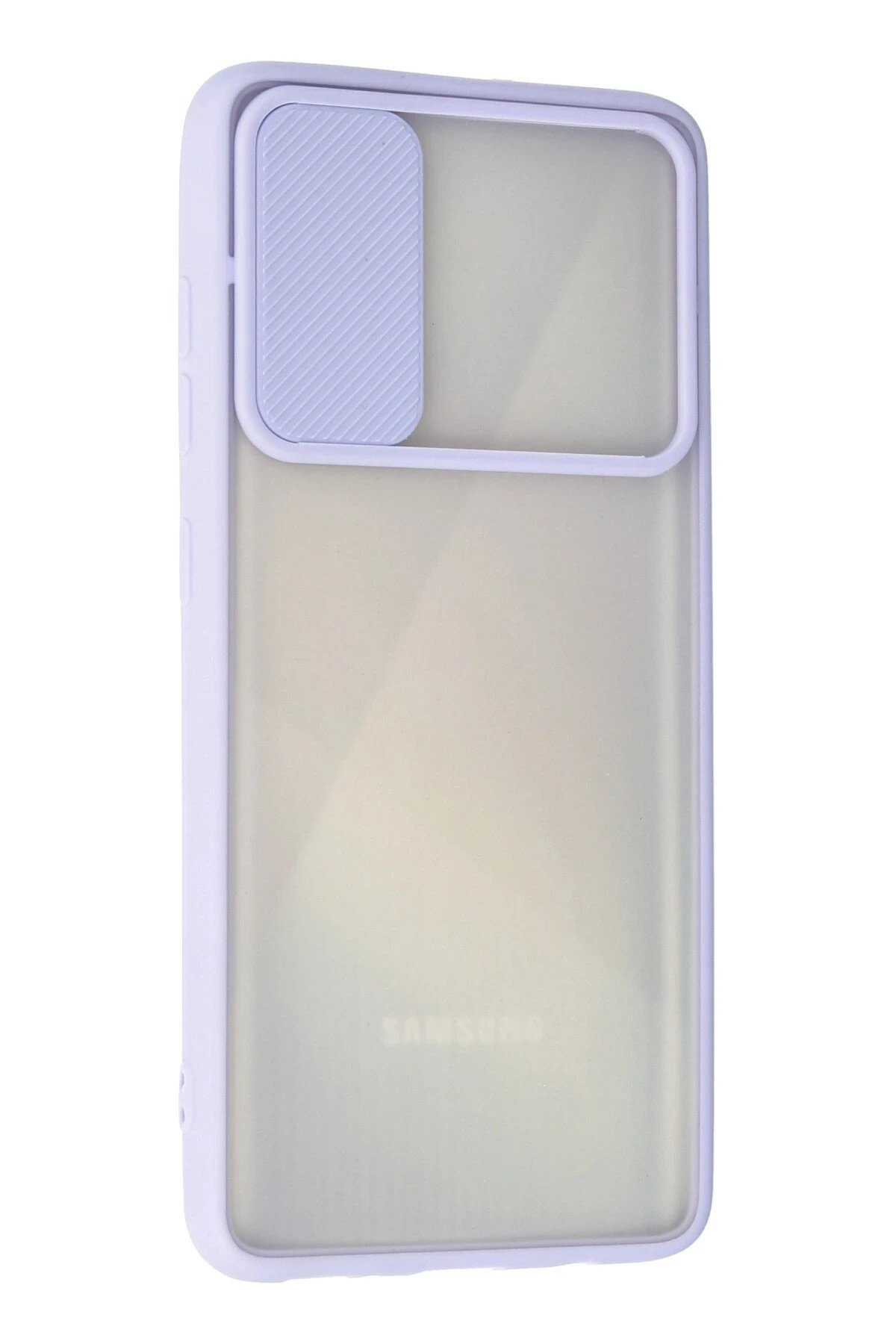 Newface Samsung Galaxy A51 Kılıf Palm Buzlu Kamera Sürgülü Silikon - Lila