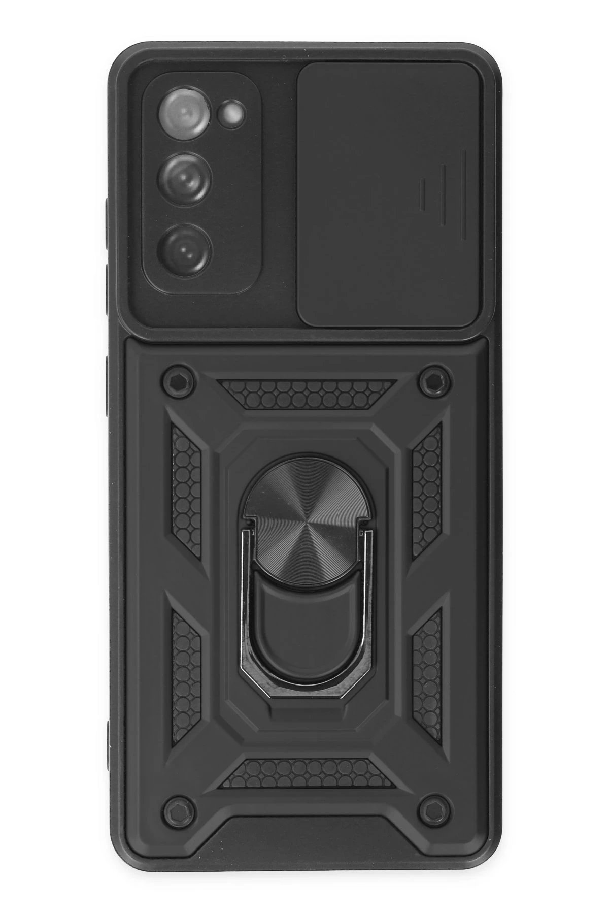 Newface Samsung Galaxy S20 FE Kılıf Pars Lens Yüzüklü Silikon - Siyah