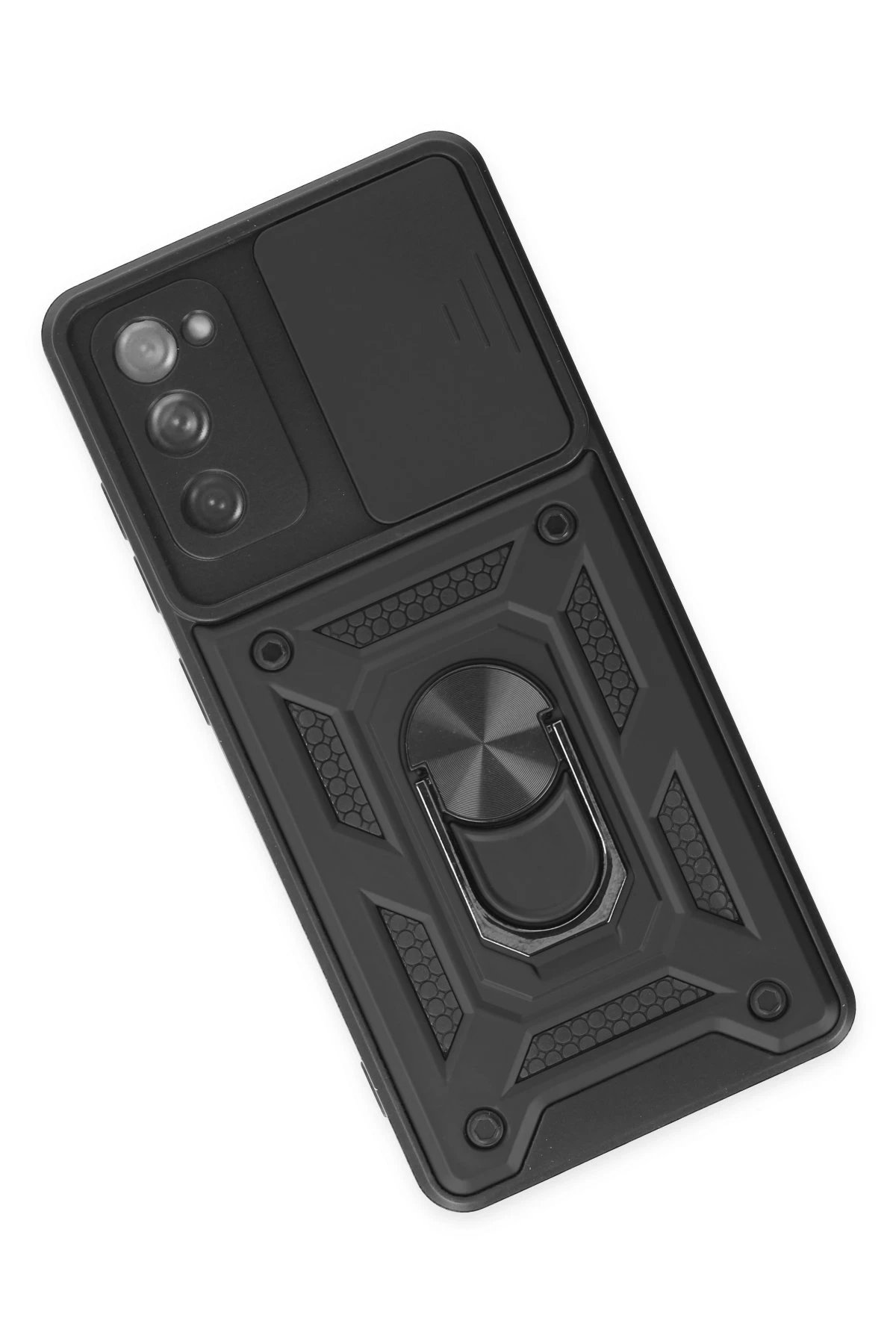 Newface Samsung Galaxy S20 FE Kılıf Pars Lens Yüzüklü Silikon - Siyah